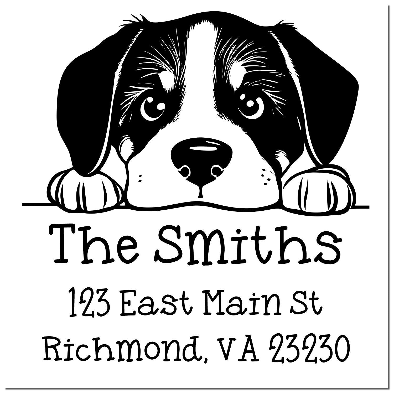 Wood Handle Greater Swiss Mountain Dog Puppy Customized Easy-To-Use Address Stamp - Engineer Seal Stamps