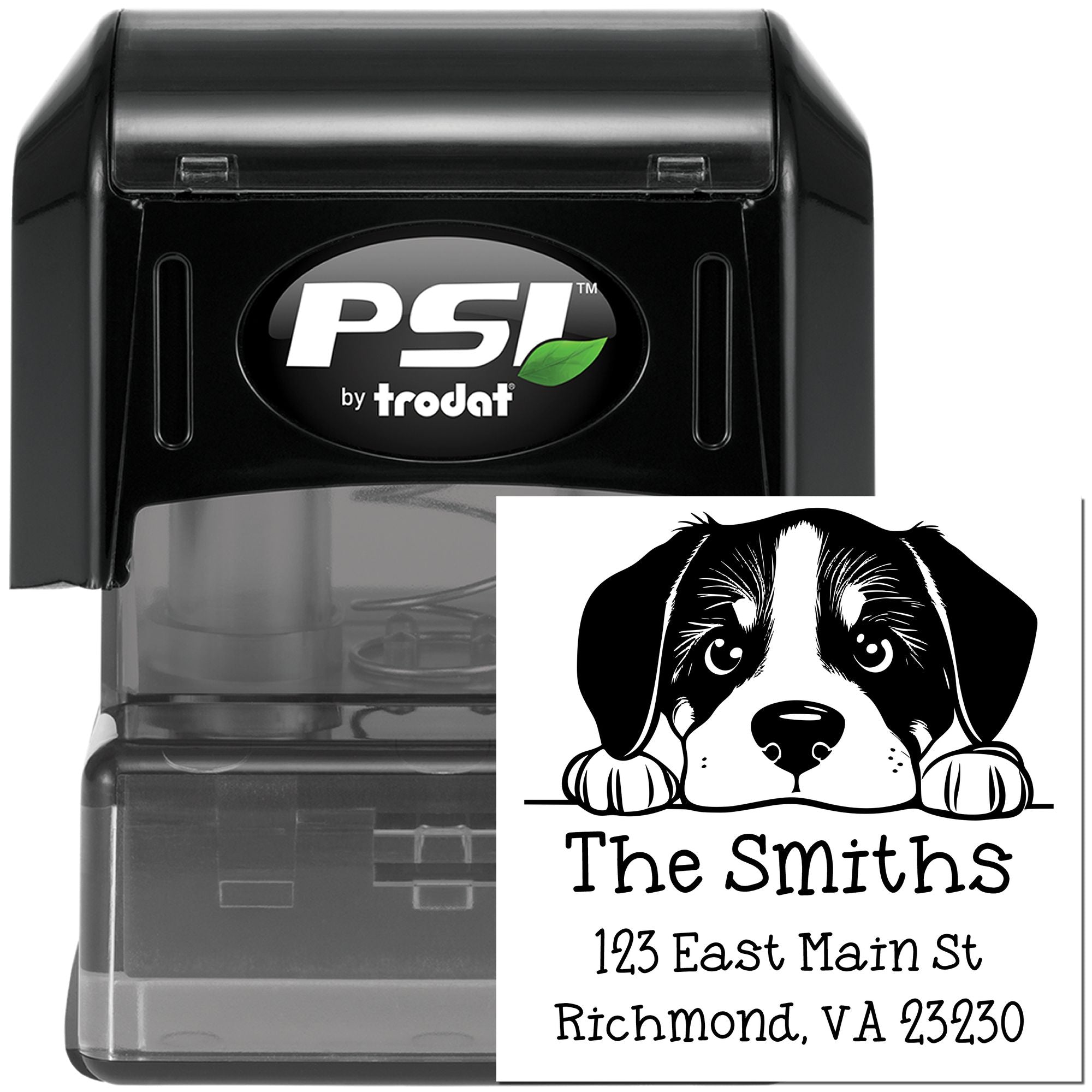 PSI Pre-Inked Greater Swiss Mountain Dog Puppy Dog Name and Address Stamp - Engineer Seal Stamps