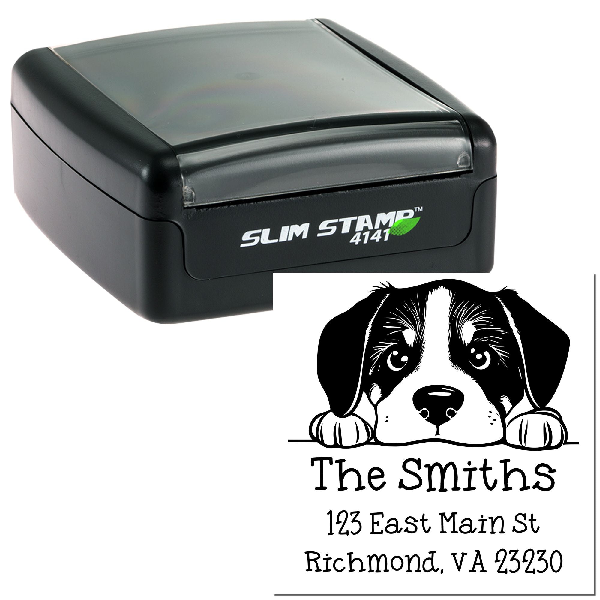 Slim Greater Swiss Mountain Dog Personalized Custom Return Address Stamp - Engineer Seal Stamps