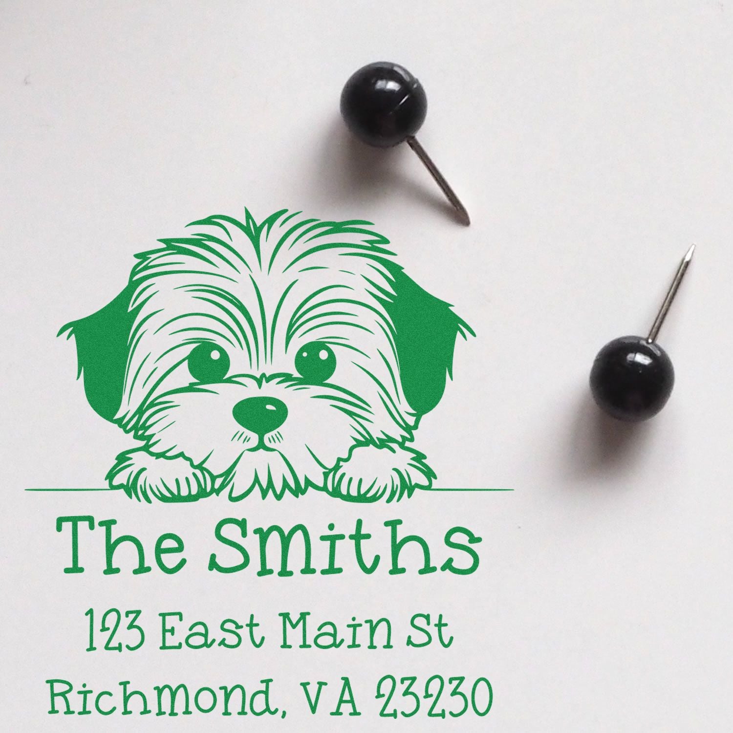 PSI Pre-Inked Havanese Puppy Dog Refillable Address Stamp - Engineer Seal Stamps