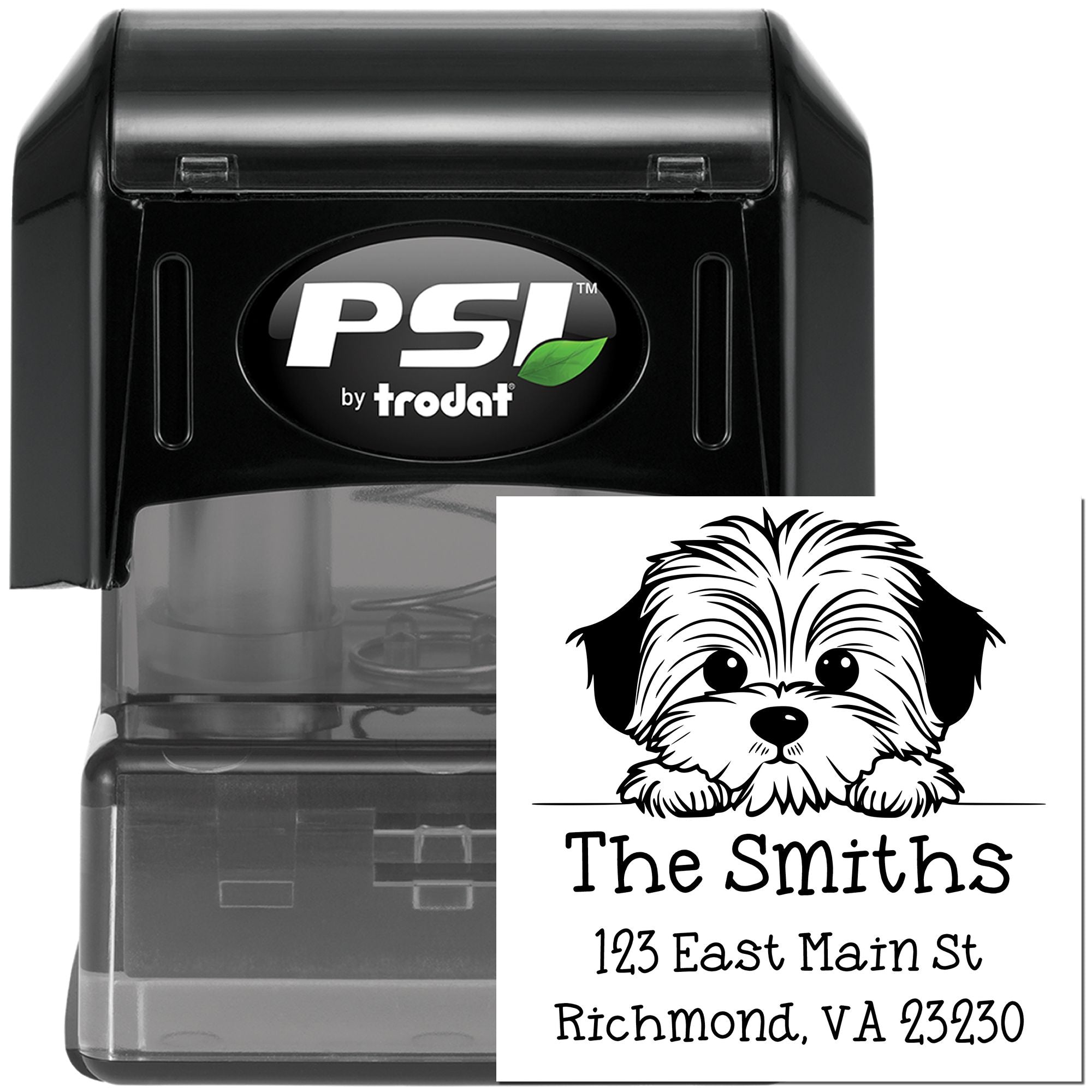 PSI Pre-Inked Havanese Puppy Dog Refillable Address Stamp - Engineer Seal Stamps