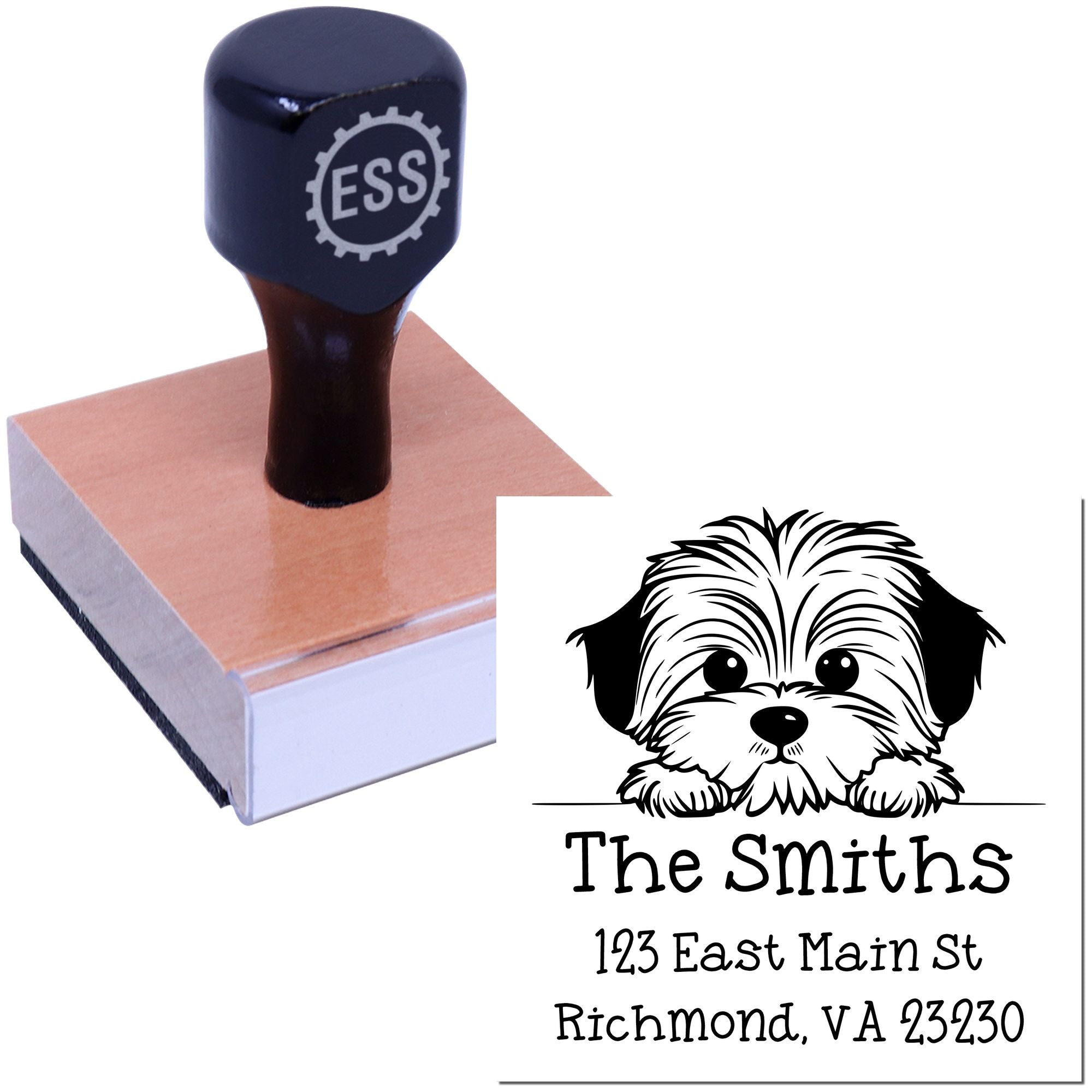 Wood Handle Havanese Puppy Customized High-Quality Address Stamp - Engineer Seal Stamps
