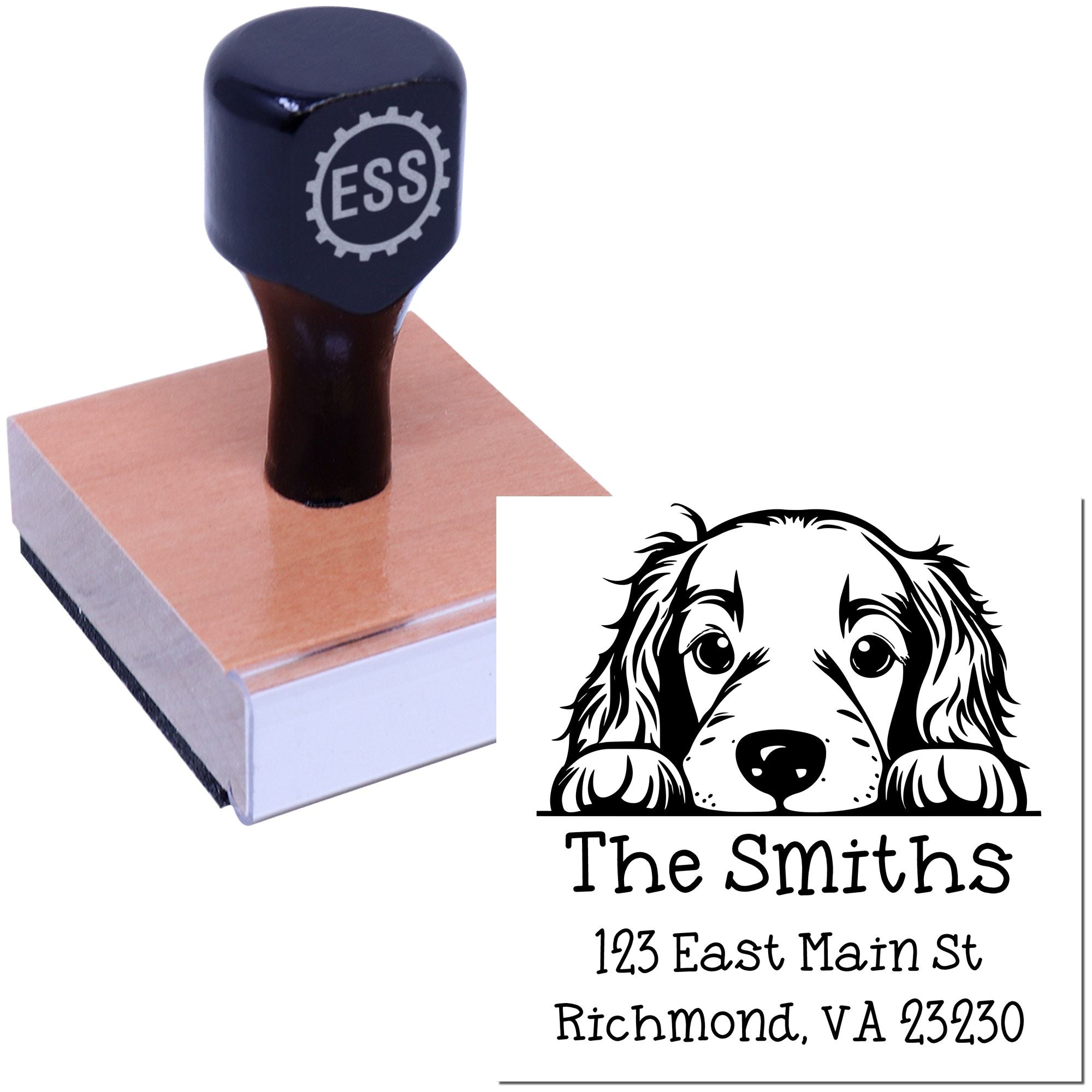 Wood Handle Irish Setter Puppy Customized Mail Stamp - Engineer Seal Stamps