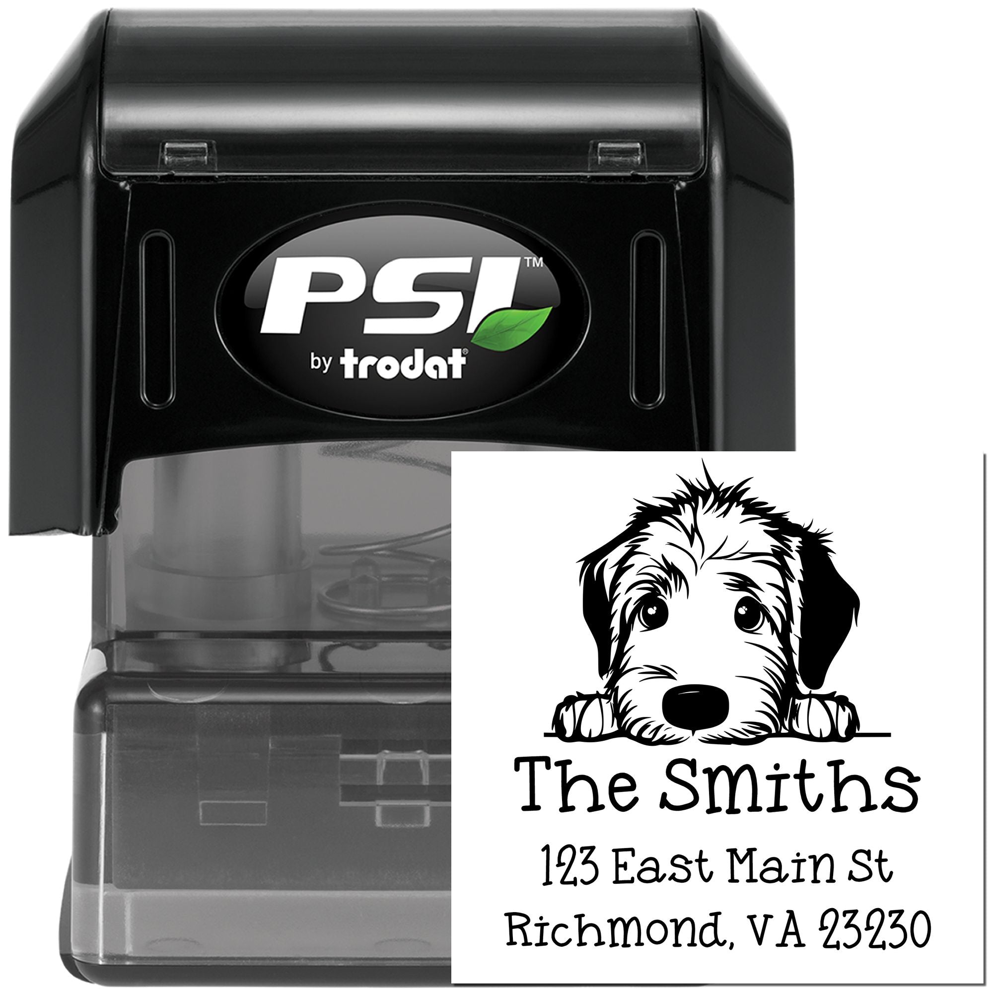 PSI Pre-Inked Irish Wolfhound Puppy Dog High-Quality Address Stamp - Engineer Seal Stamps