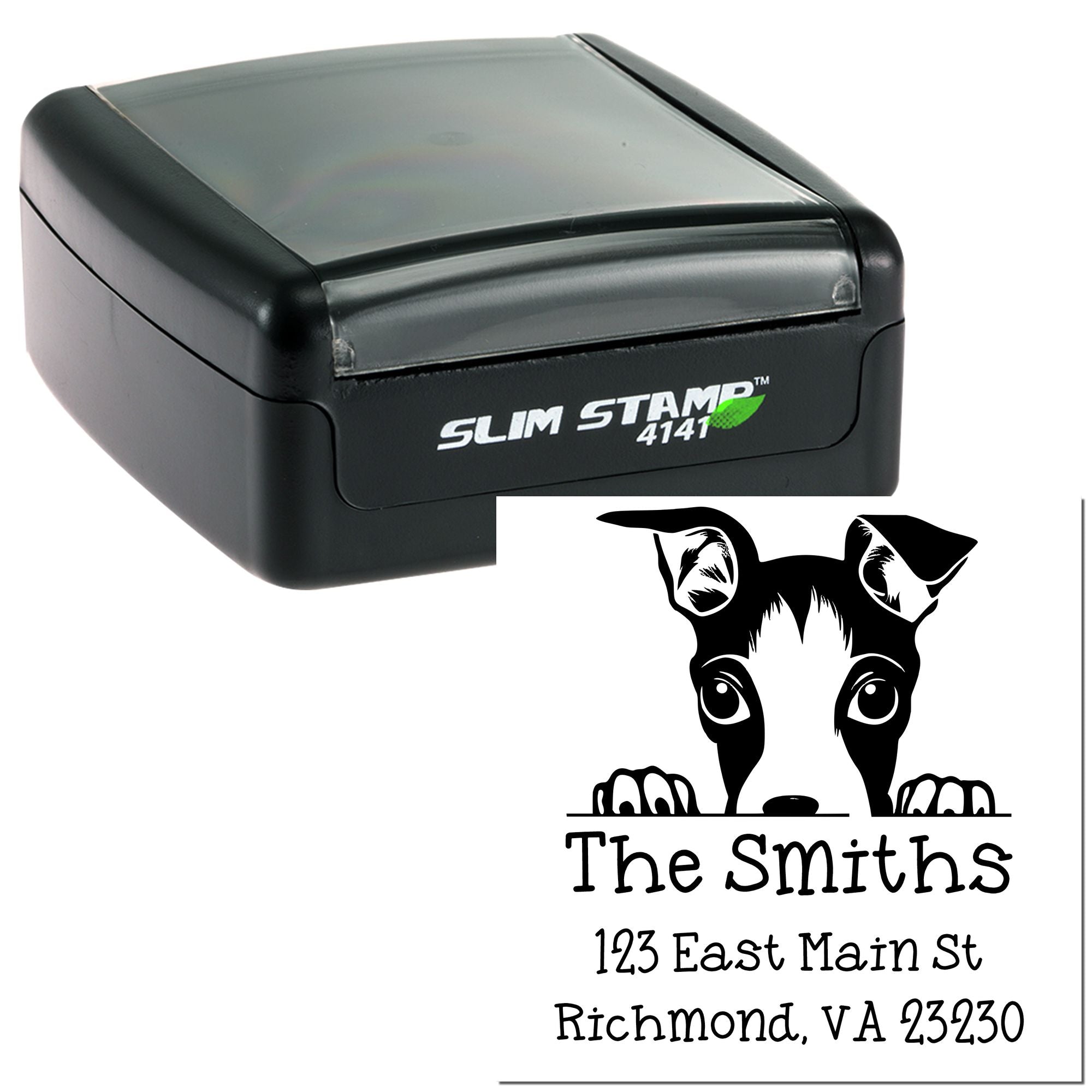 Slim Italian Greyhound Personalized High-Quality Address Stamp - Engineer Seal Stamps