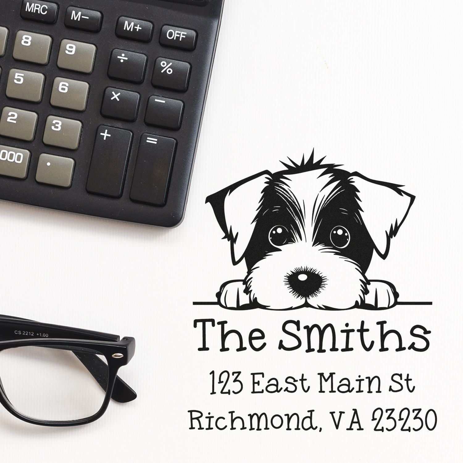 Wood Handle Jack Russell Puppy Customized Home Address Stamp - Engineer Seal Stamps