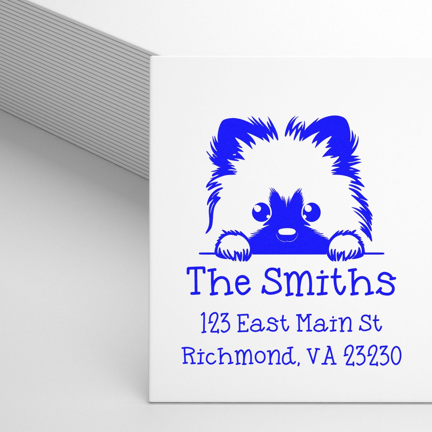 Slim Keeshond Personalized Mailing Stamp - Engineer Seal Stamps