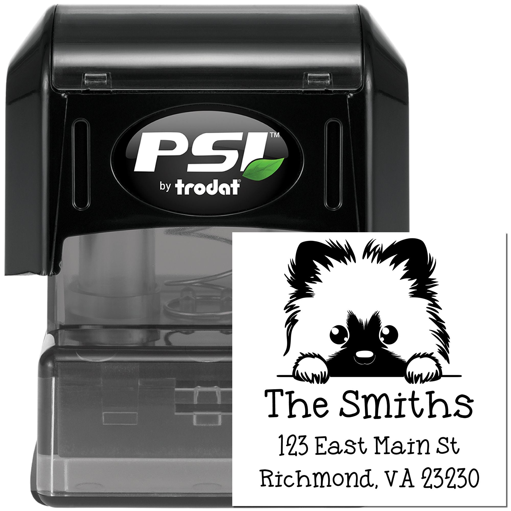 PSI Pre-Inked Keeshond Puppy Dog House Address Stamp - Engineer Seal Stamps