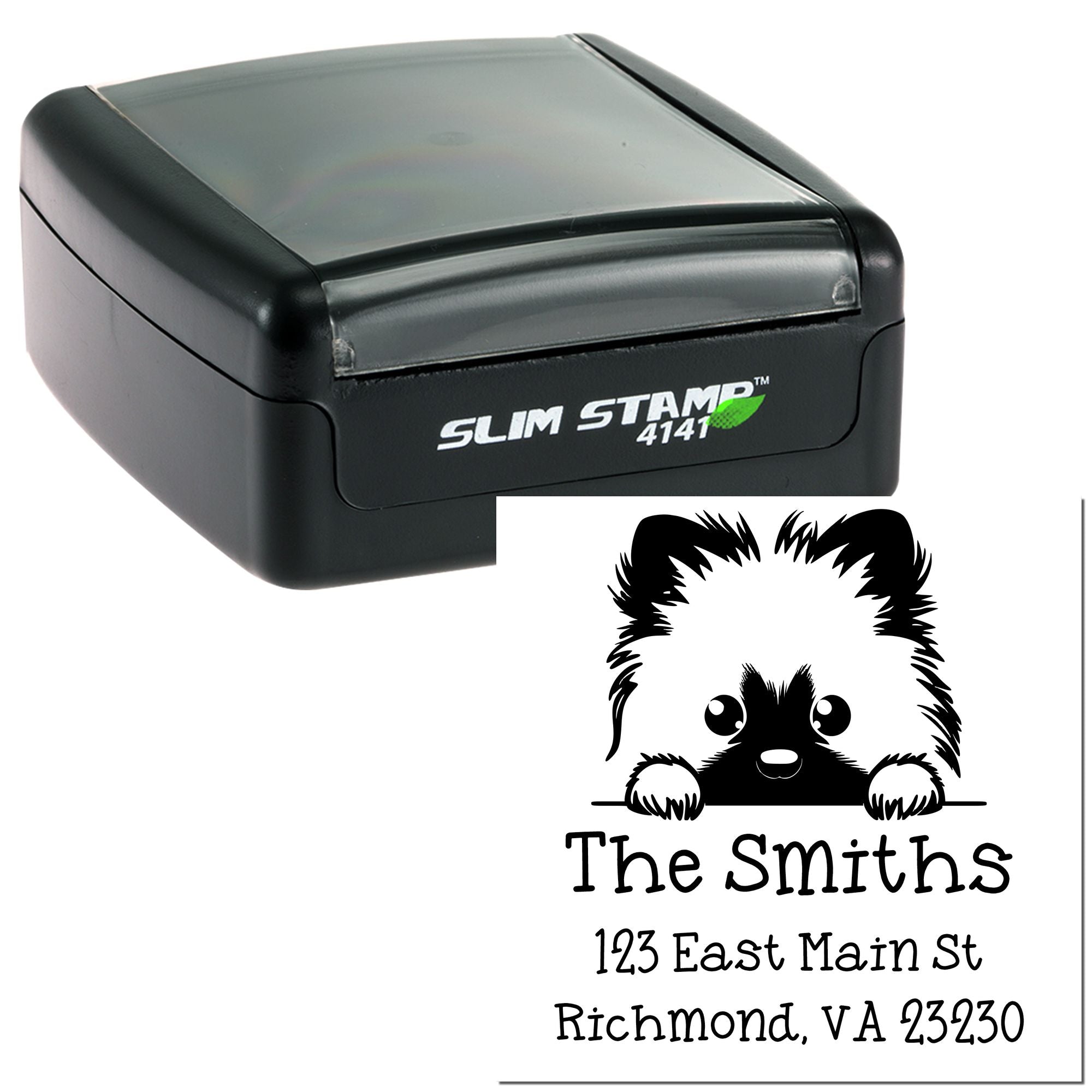 Slim Keeshond Personalized Mailing Stamp - Engineer Seal Stamps
