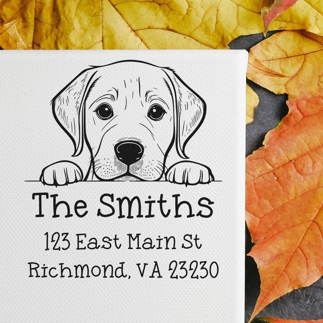 PSI Pre-Inked Labrador Retriever Puppy Dog Mailing Address Stamp - Engineer Seal Stamps