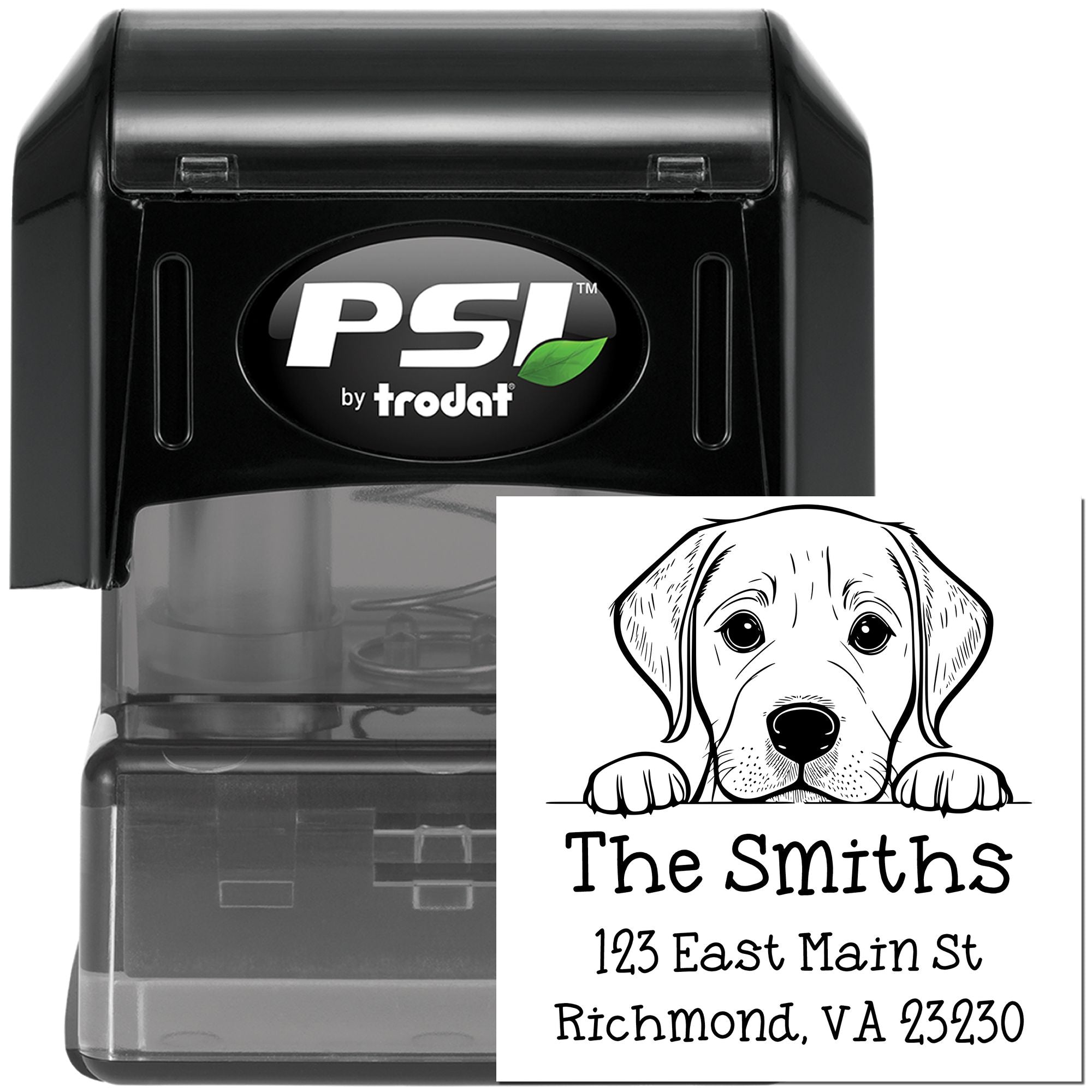 PSI Pre-Inked Labrador Retriever Puppy Dog Mailing Address Stamp - Engineer Seal Stamps