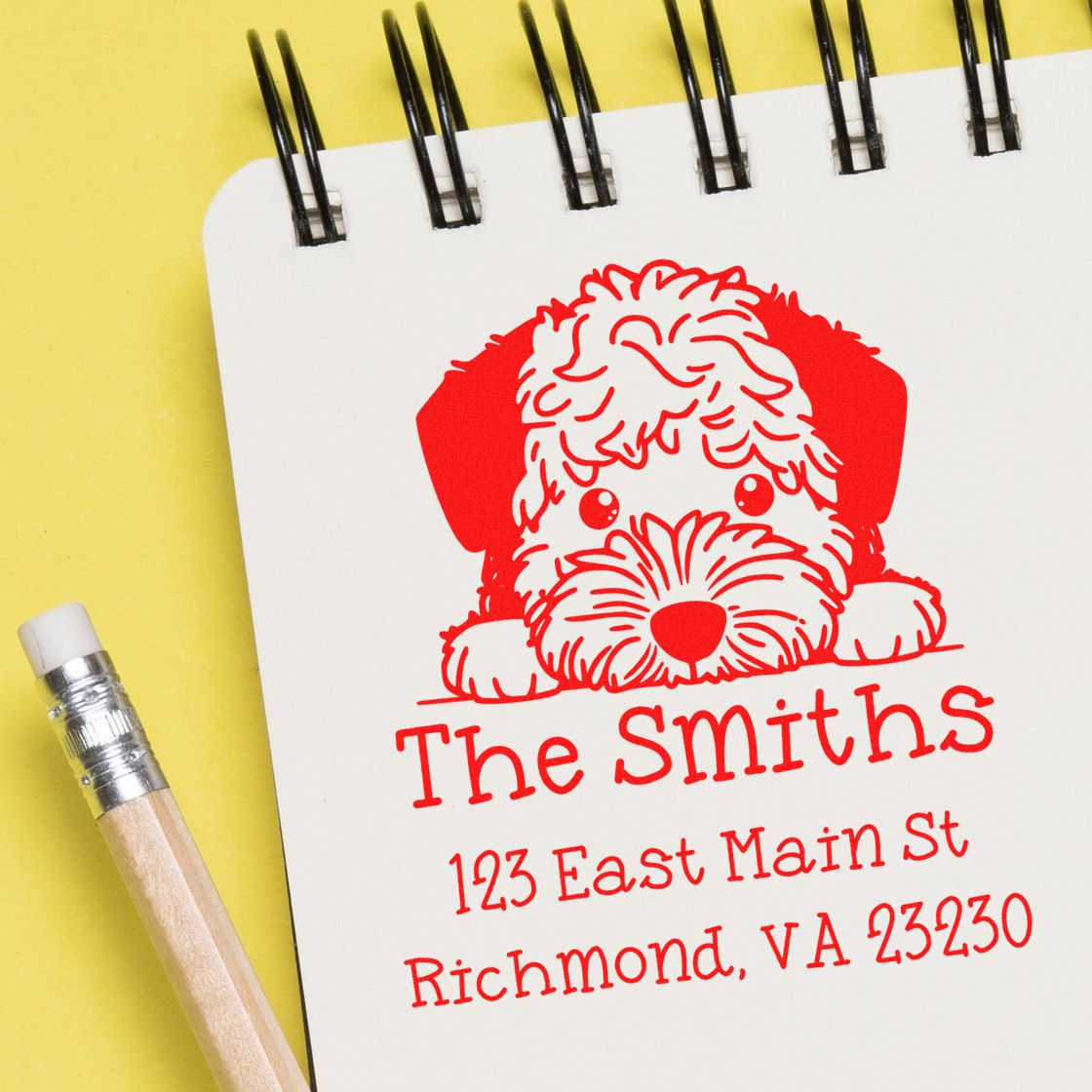 Wood Handle Lagotto Romagnolo Puppy Customized Mail Label Stamp - Engineer Seal Stamps