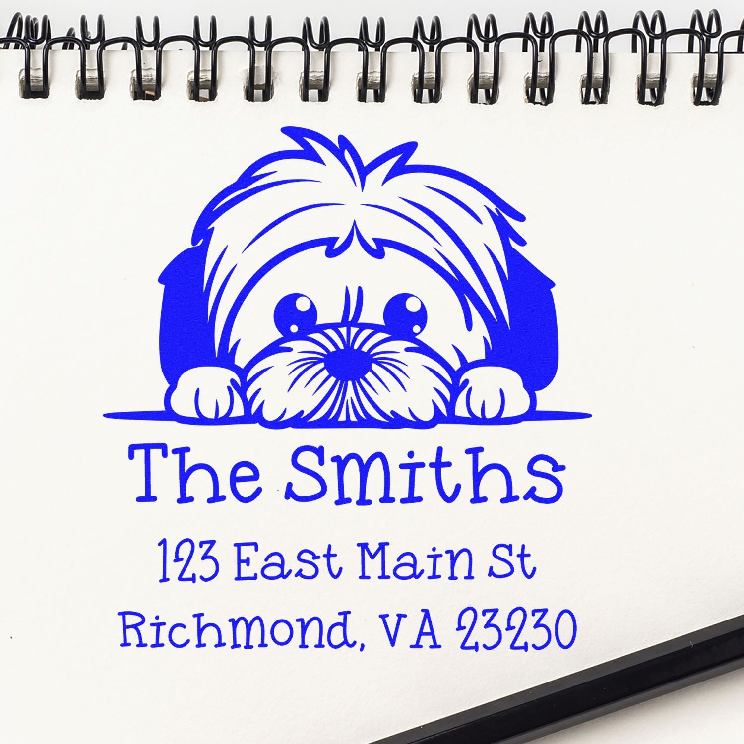Slim Lhasa Apso Personalized New Address Stamp - Engineer Seal Stamps