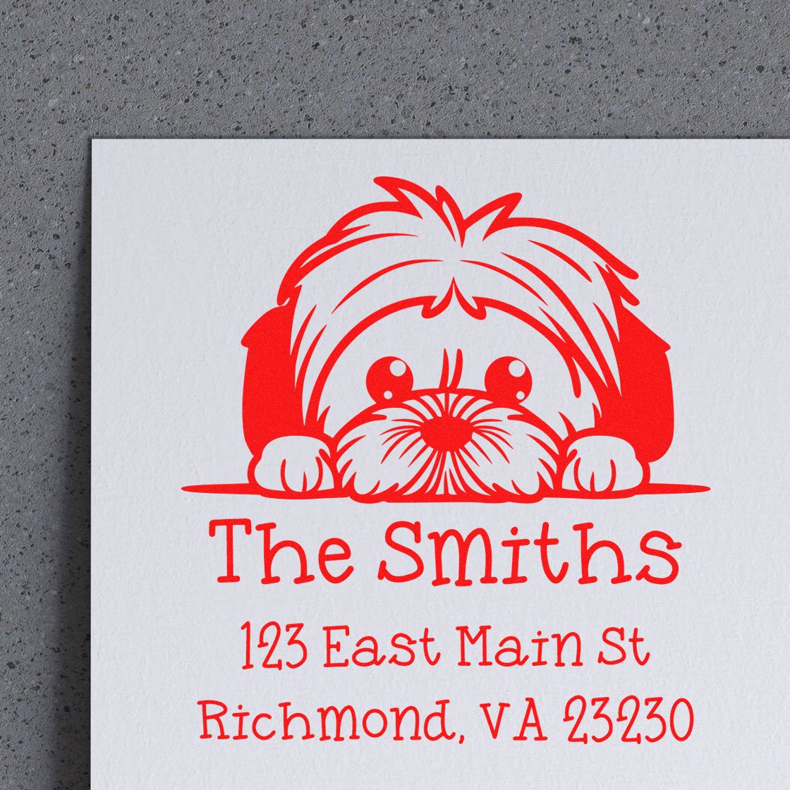 Slim Lhasa Apso Personalized New Address Stamp - Engineer Seal Stamps