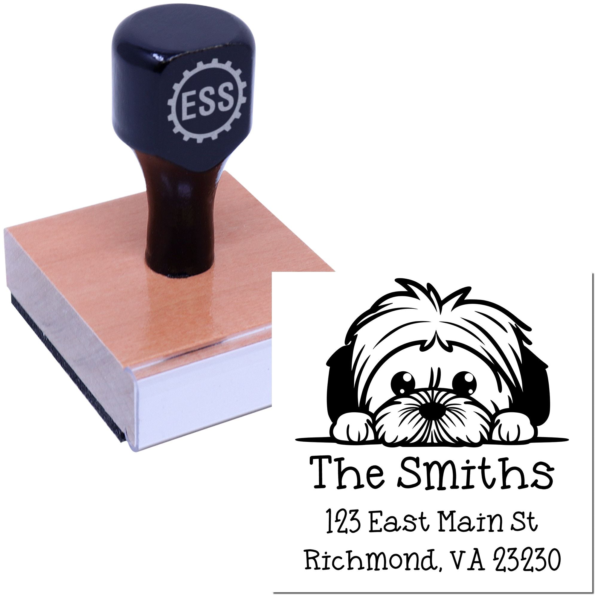 Wood Handle Lhasa Apso Puppy Customized Stamp - Engineer Seal Stamps