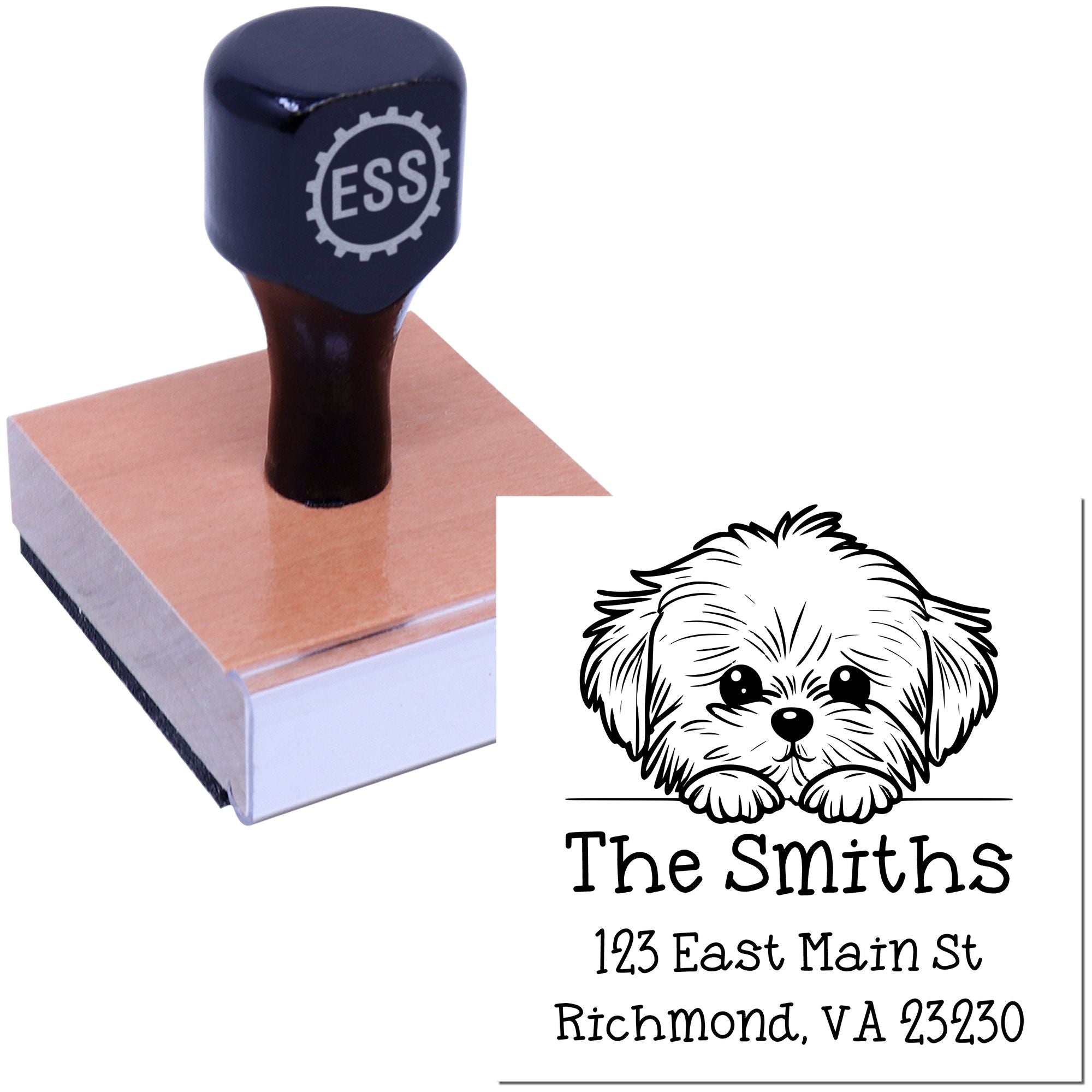 Wood Handle Maltese Puppy Customized Stamp - Engineer Seal Stamps