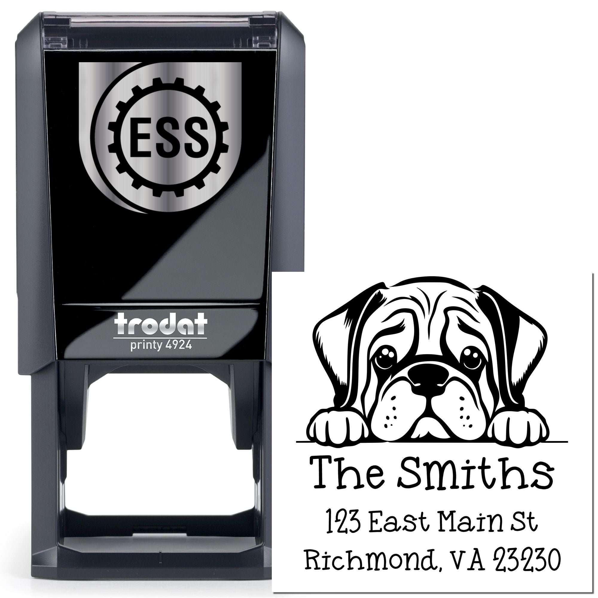 Self-Inking Mastiff Peeking Puppy Custom  Stamp - Engineer Seal Stamps