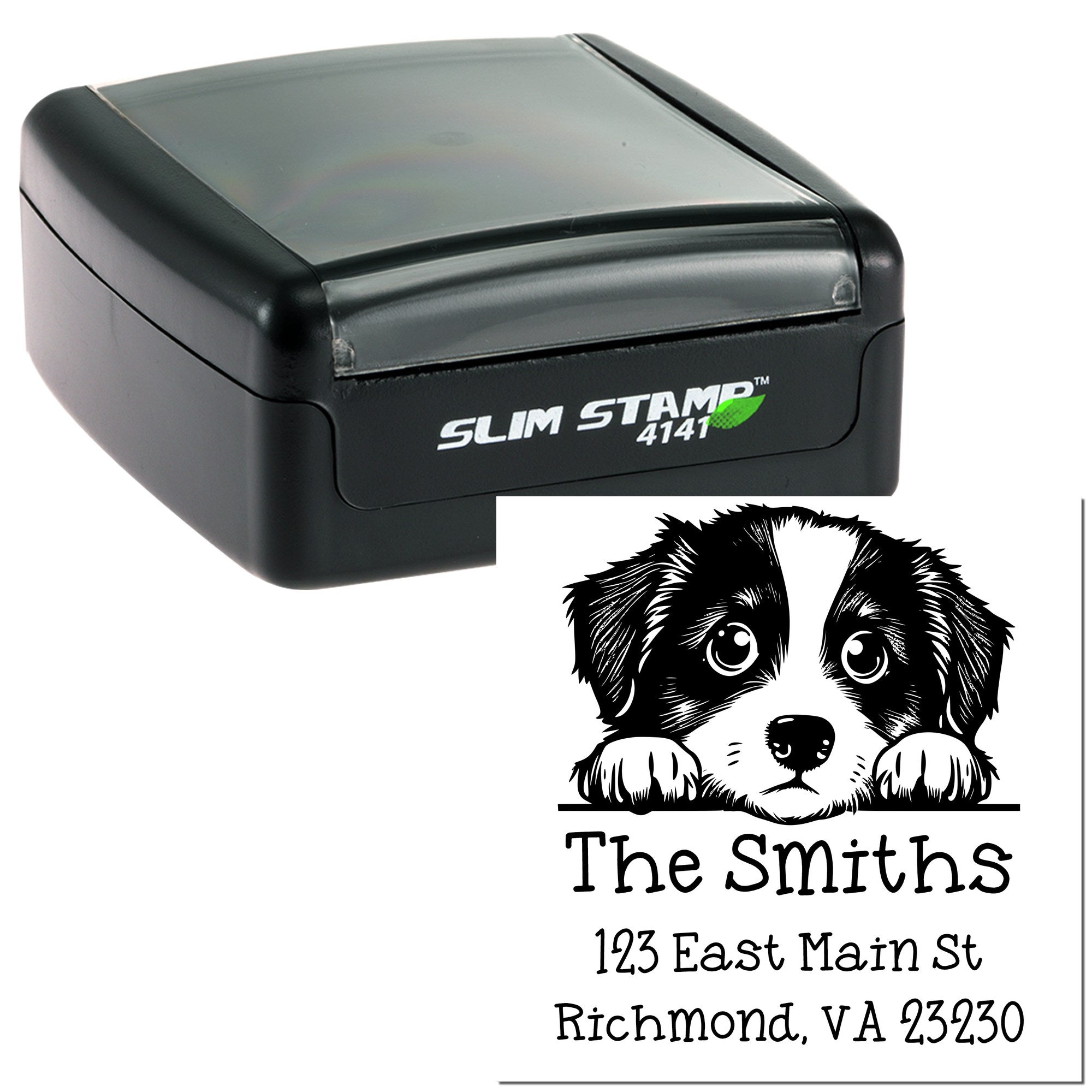 Slim Miniature American Shepherd Personalized Stamp - Engineer Seal Stamps