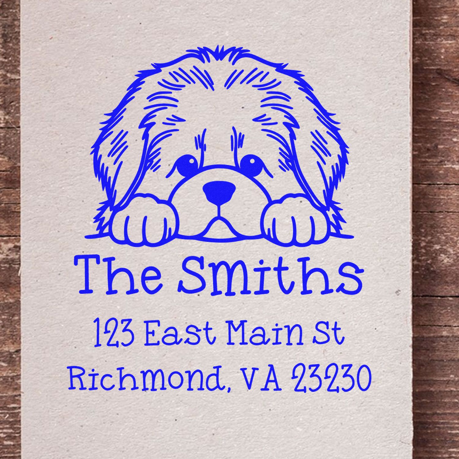 PSI Pre-Inked Newfoundland Puppy Dog Custom Name and Address Stamp - Engineer Seal Stamps