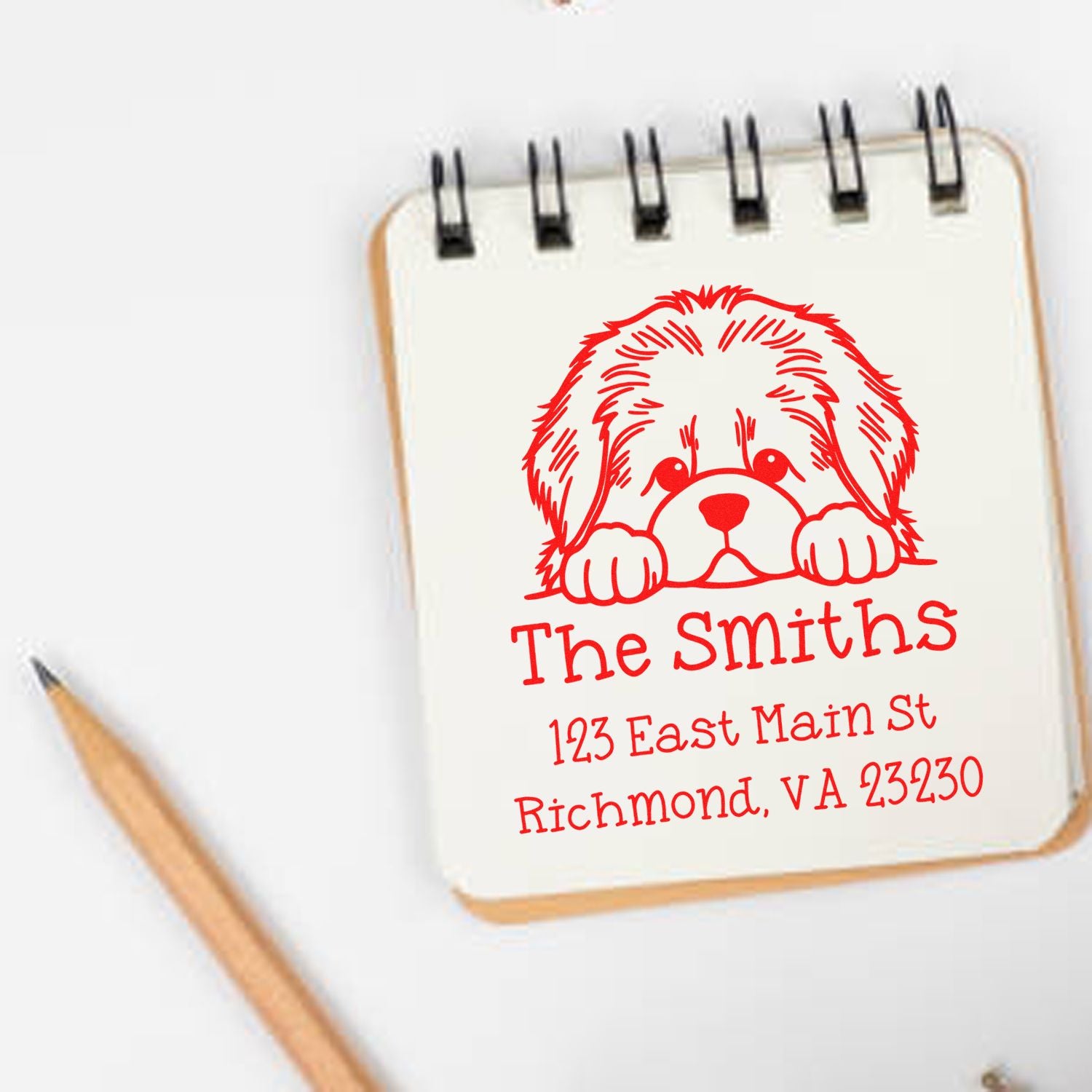 PSI Pre-Inked Newfoundland Puppy Dog Custom Name and Address Stamp - Engineer Seal Stamps