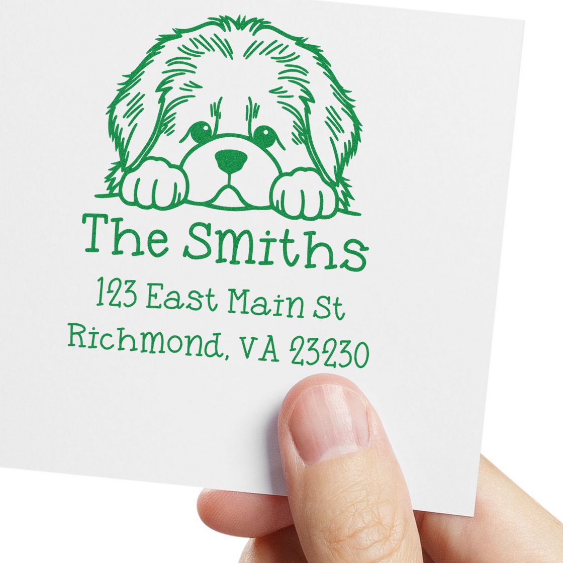 PSI Pre-Inked Newfoundland Puppy Dog Custom Name and Address Stamp - Engineer Seal Stamps