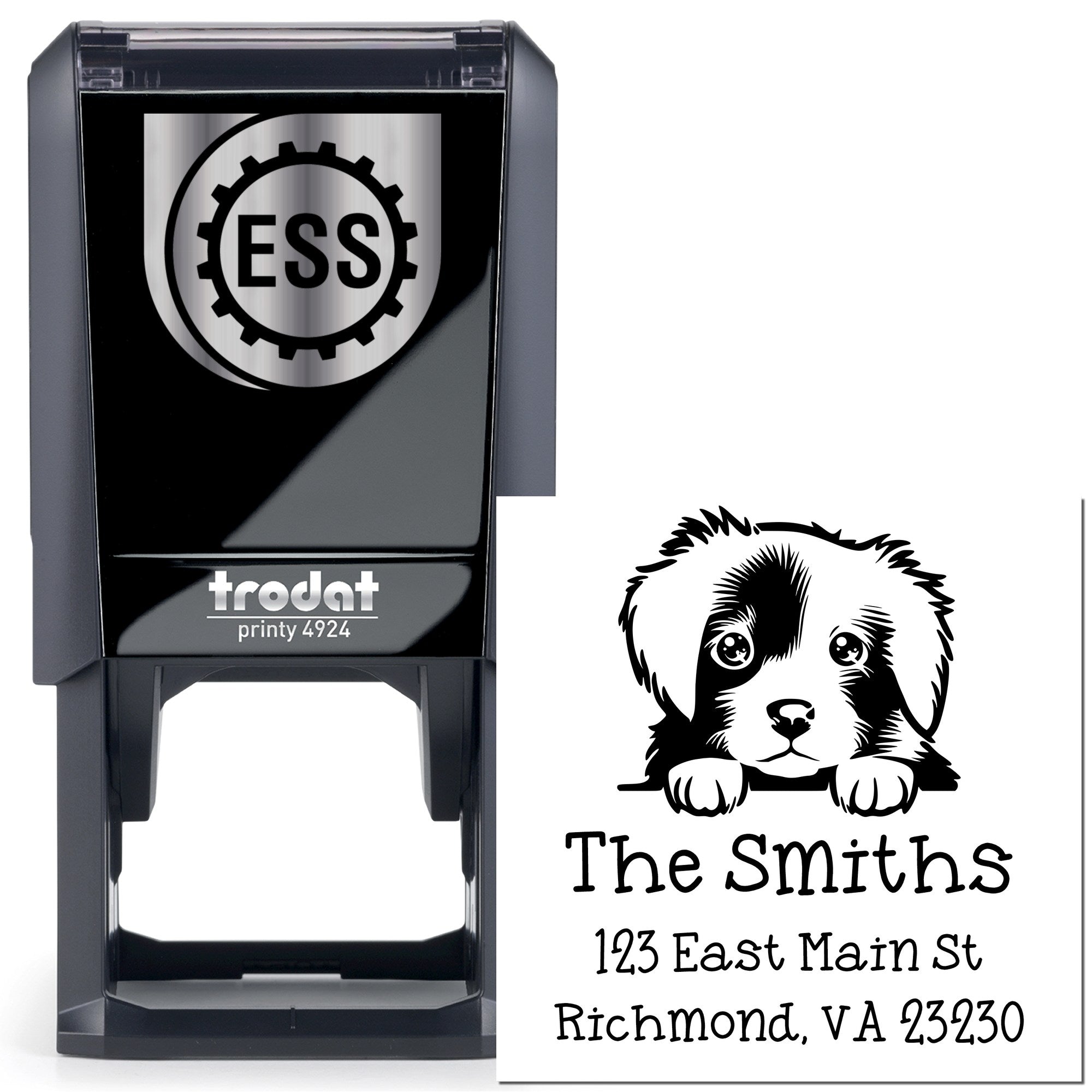 Self-Inking Nova Scotia Duck Tolling Retriever Peeking Puppy Customized Mail Stamp - Engineer Seal Stamps