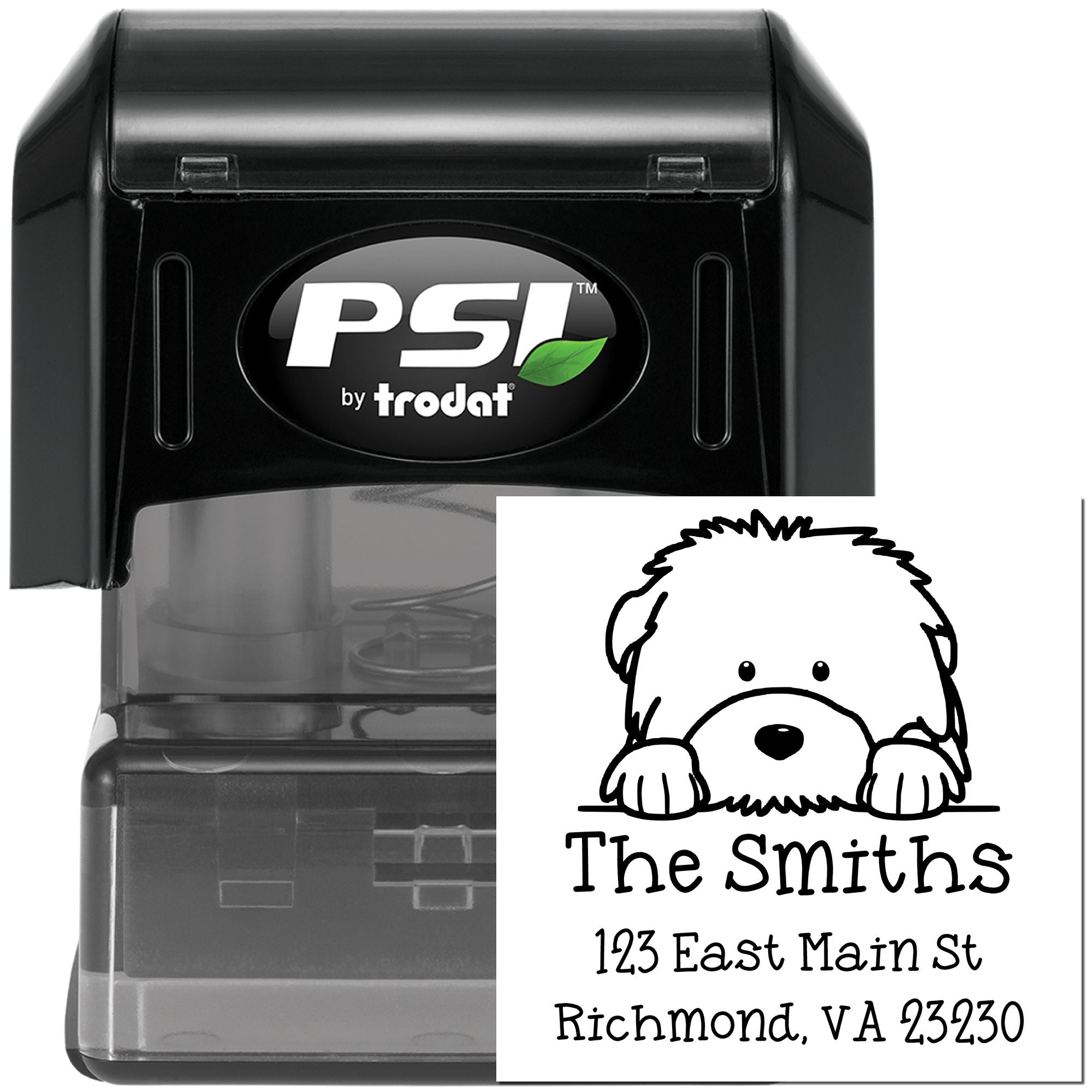 PSI Pre-Inked Old English Sheepdog Puppy Dog Custom Mail Stamp - Engineer Seal Stamps