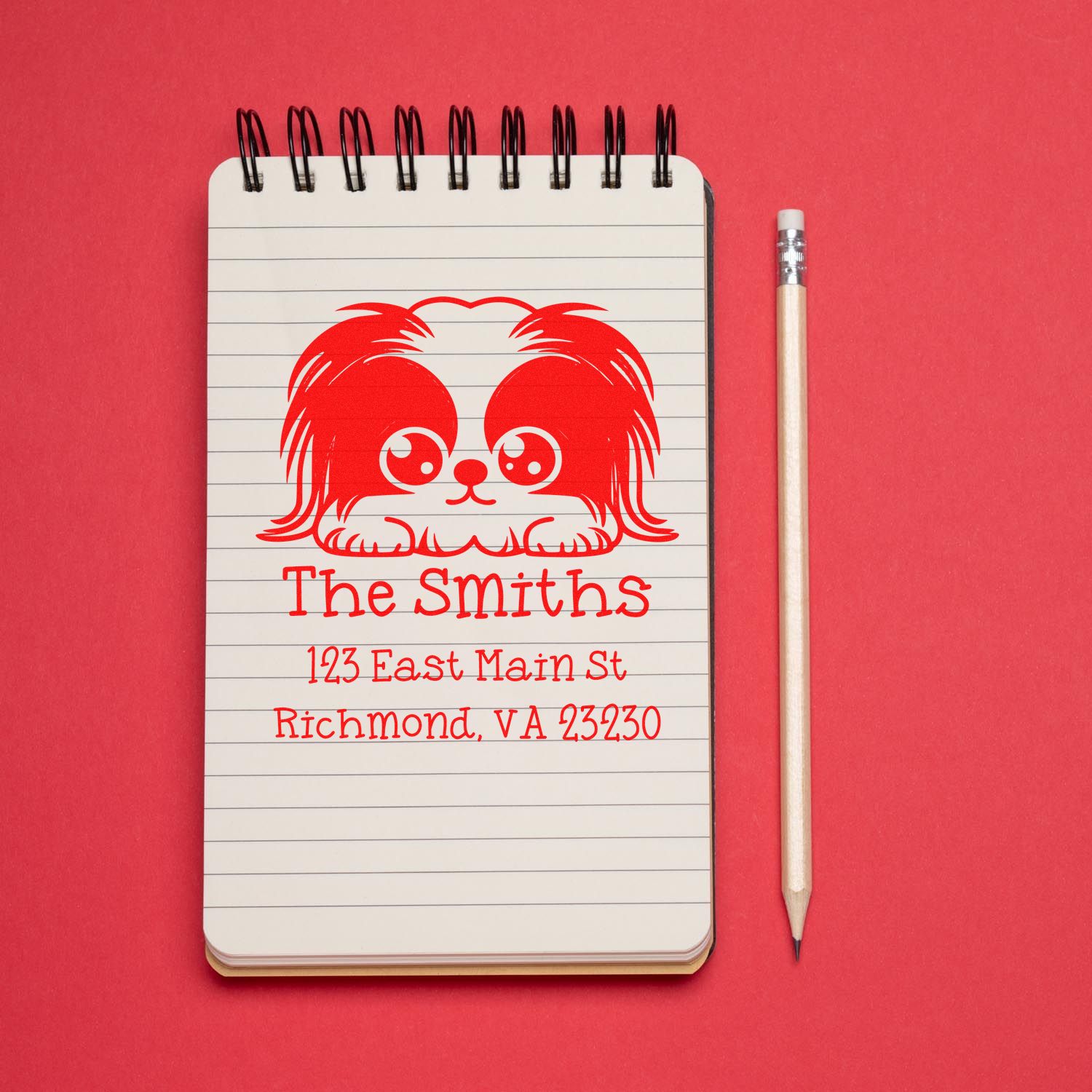 Slim Pekingese Home Address Stamp - Engineer Seal Stamps