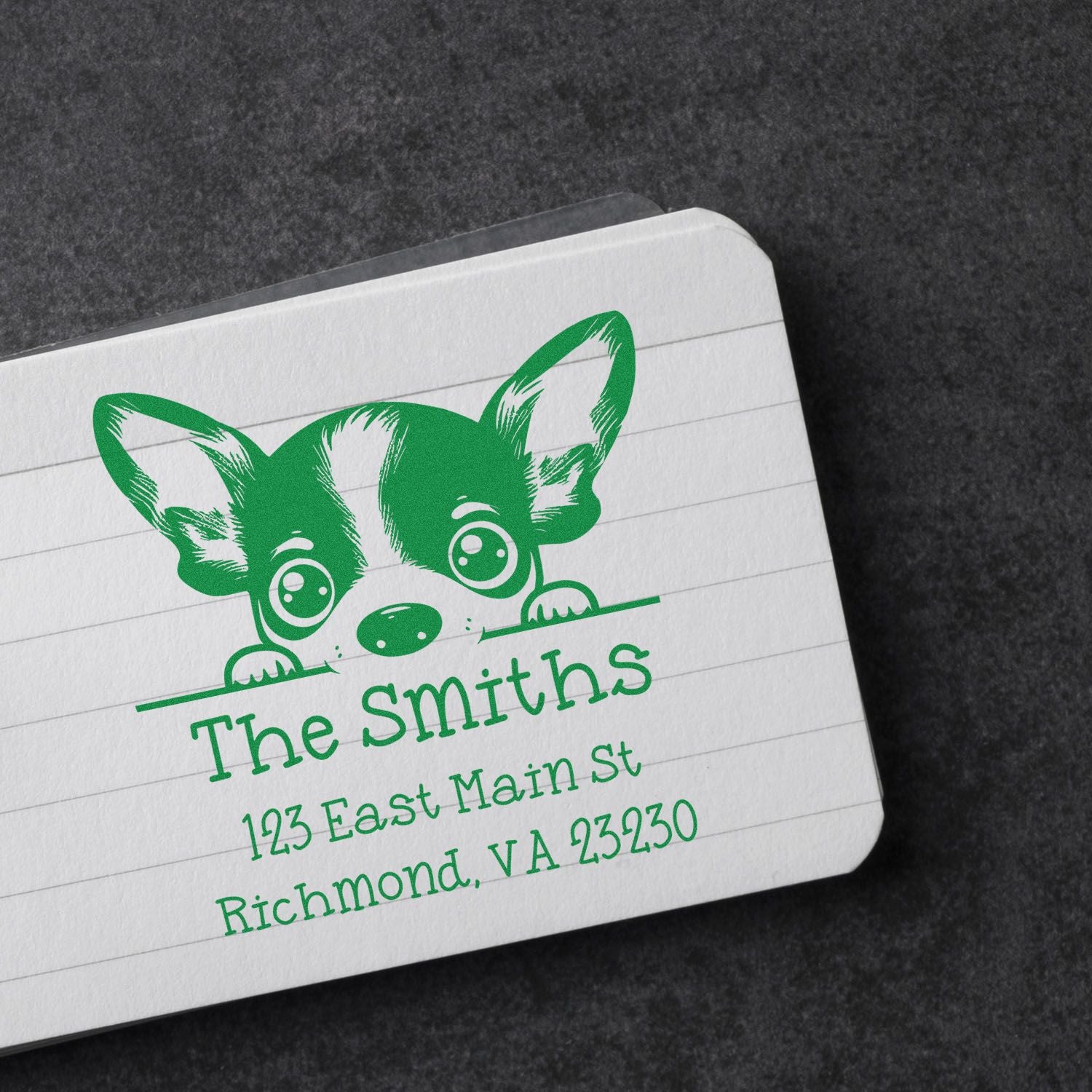 Slim Rat Terrier New Address Stamp - Engineer Seal Stamps