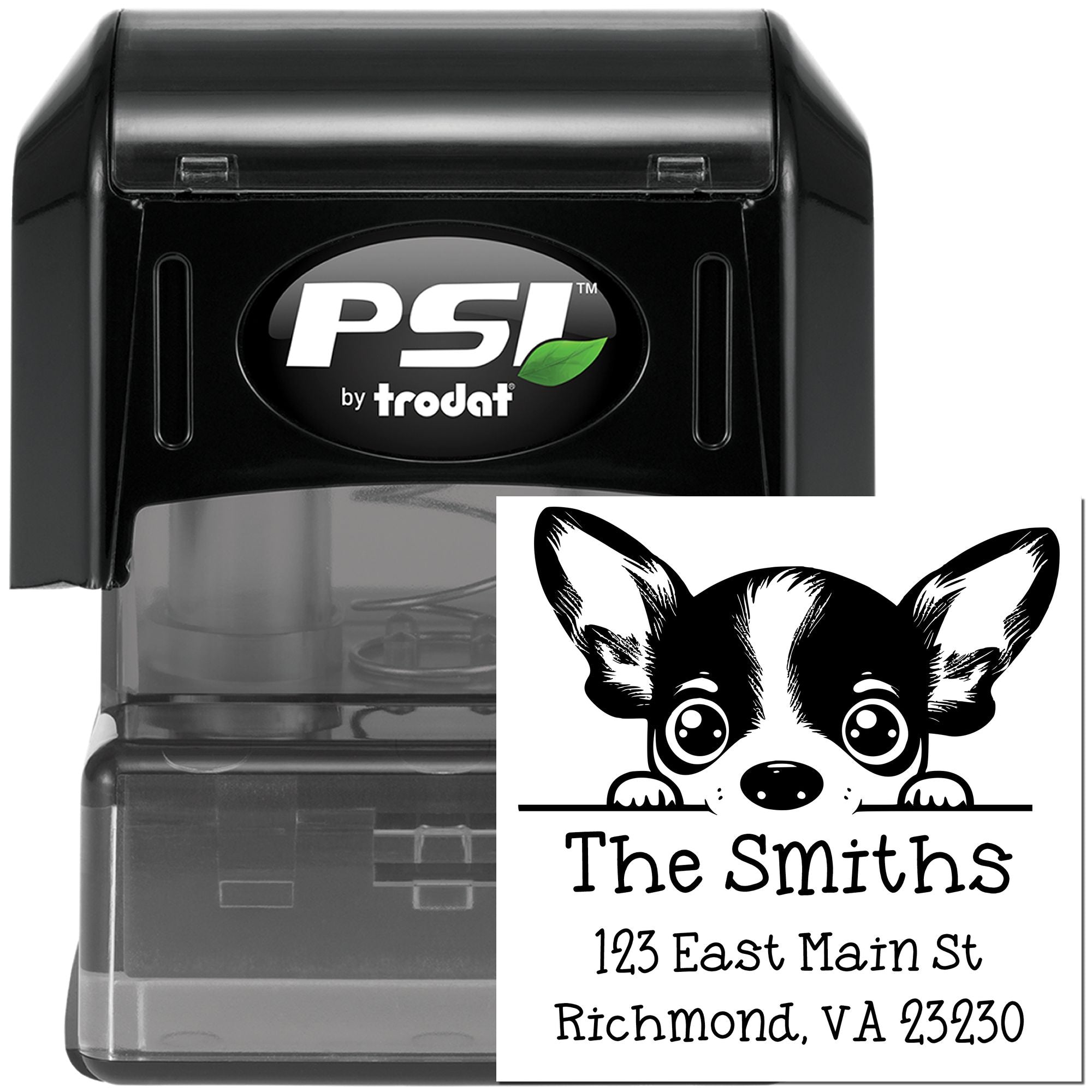 PSI Pre-Inked Rat Terrier Puppy Dog Custom Home Address Stamp - Engineer Seal Stamps