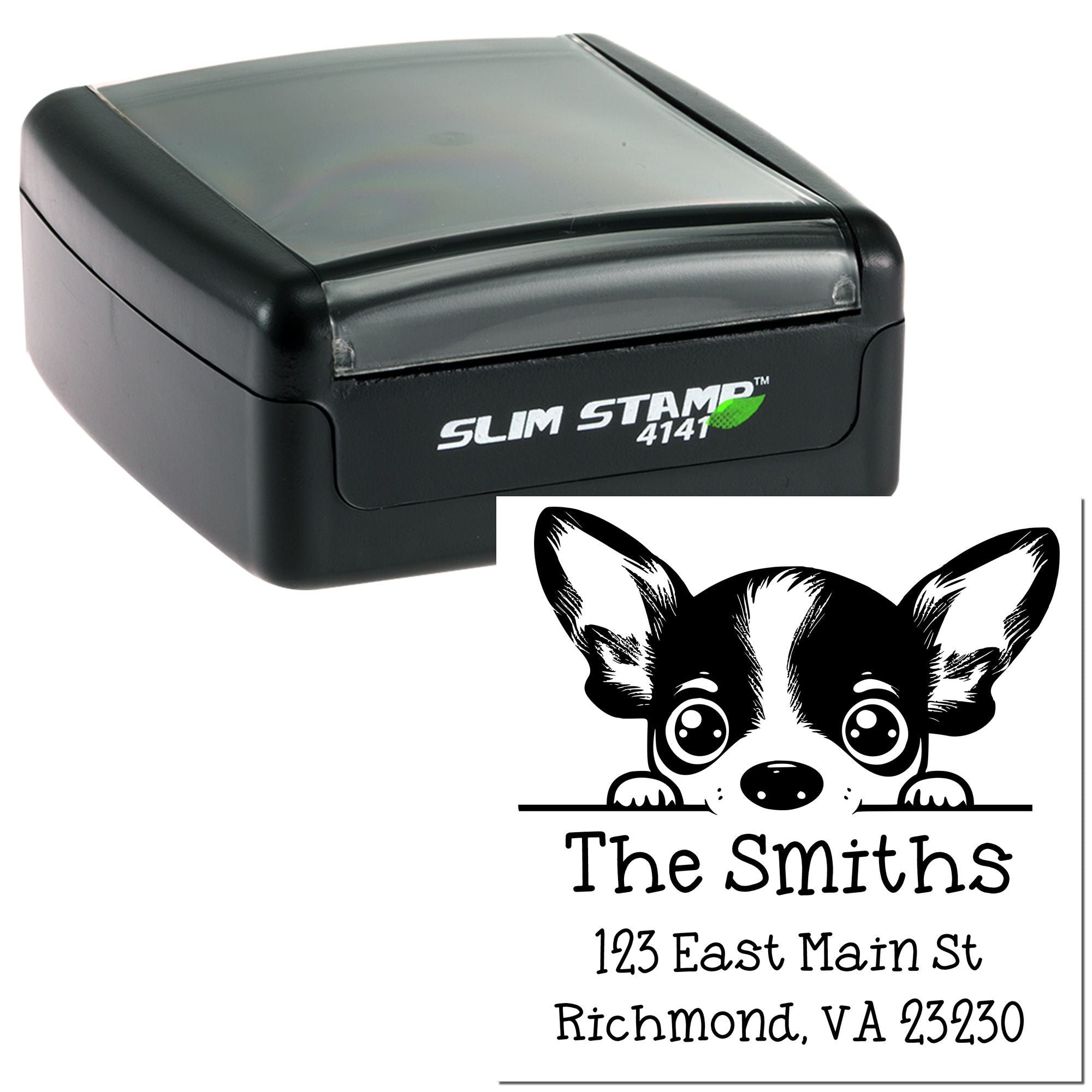 Slim Rat Terrier New Address Stamp - Engineer Seal Stamps