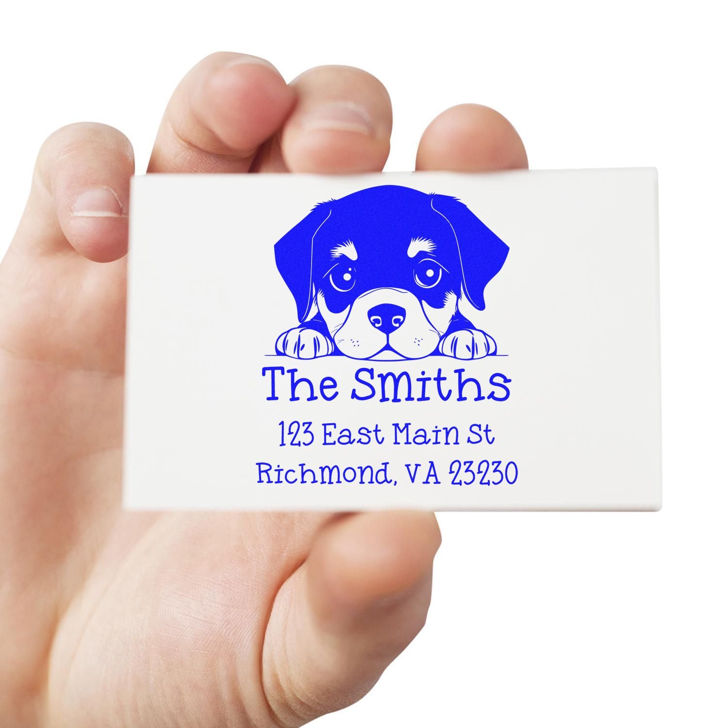 PSI Pre-Inked Rottweiler Puppy Dog Custom Address Label Stamp - Engineer Seal Stamps