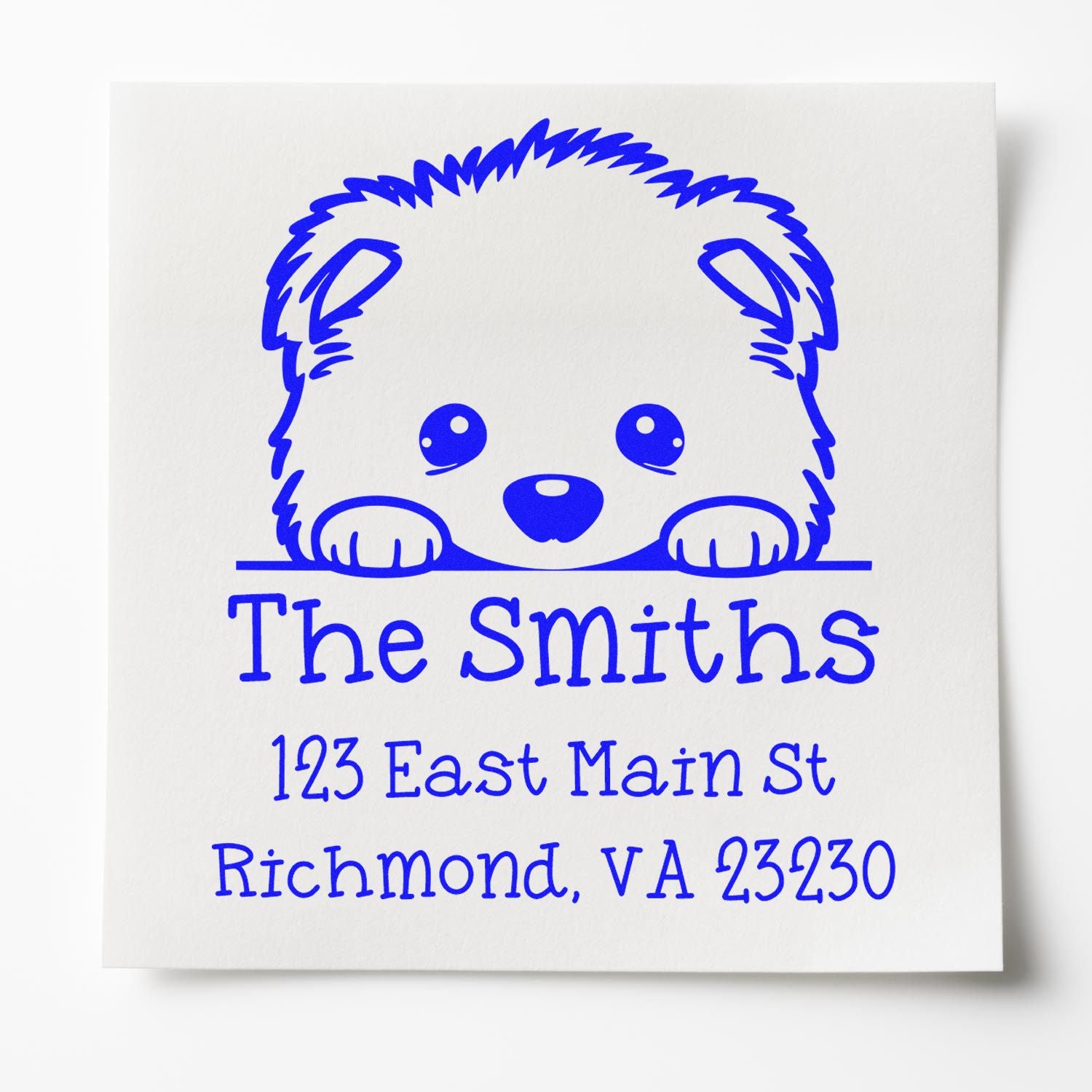 Self-Inking Samoyed Peeking Puppy Customized Address Return Stamp - Engineer Seal Stamps