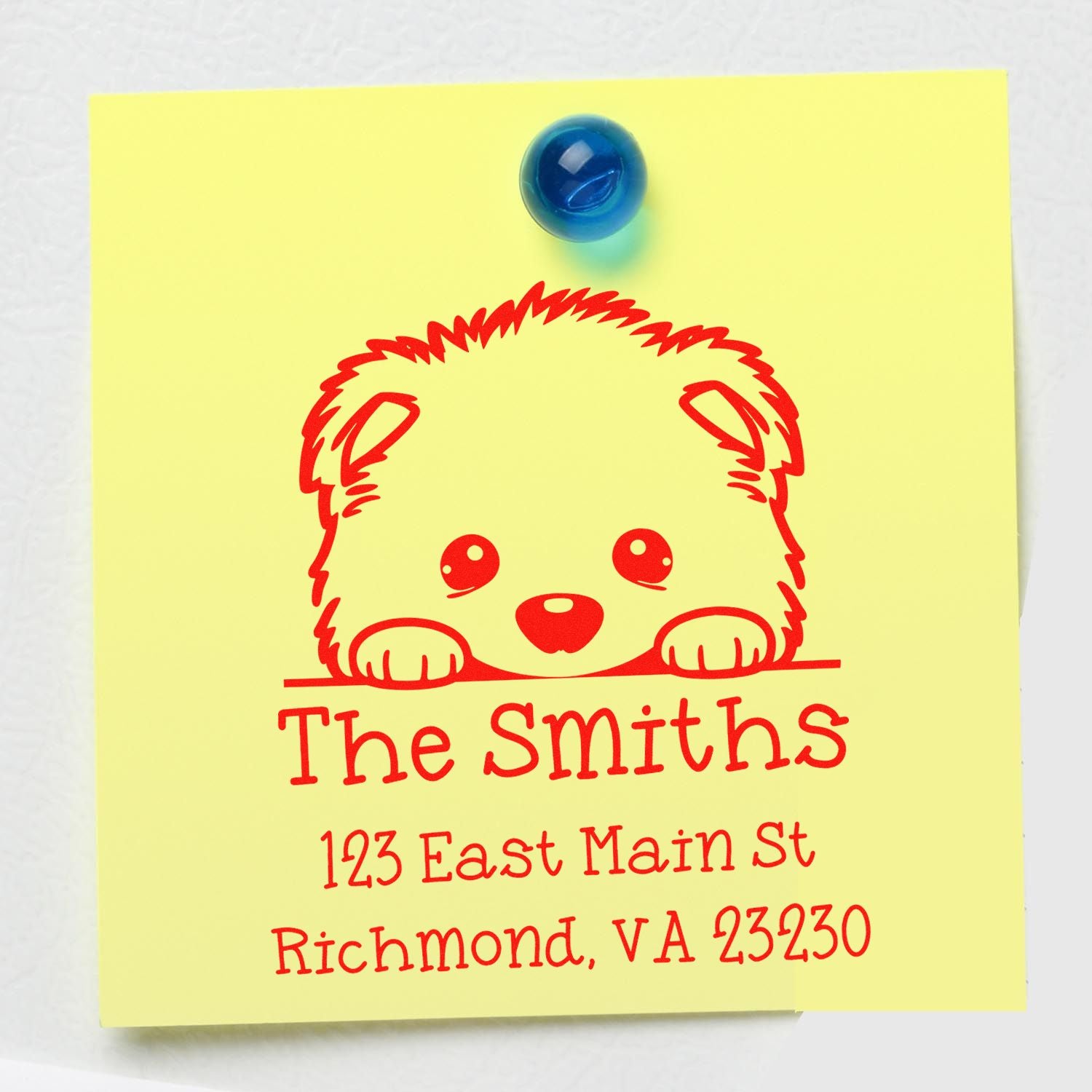 Self-Inking Samoyed Peeking Puppy Customized Address Return Stamp - Engineer Seal Stamps