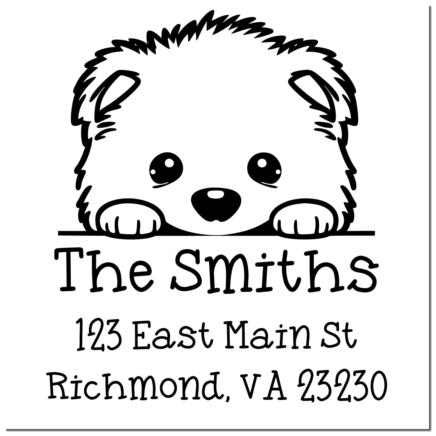 Slim Samoyed Address Label Stamp - Engineer Seal Stamps