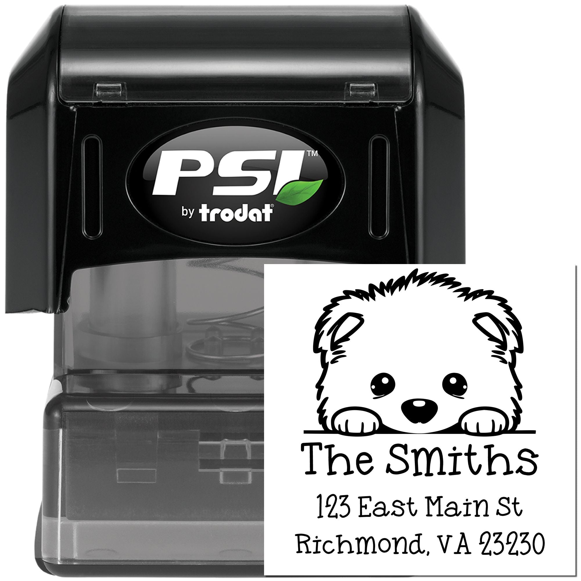 PSI Pre-Inked Samoyed Puppy Dog Custom Address Stamp - Engineer Seal Stamps