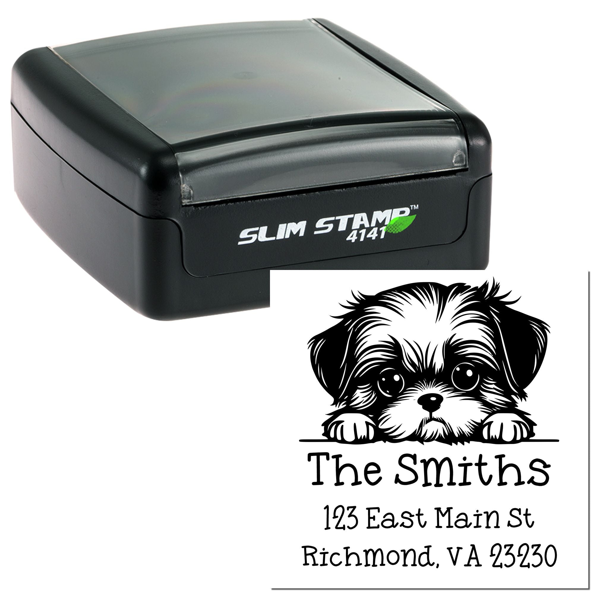 Slim Shih Tzu Return Address Stamp - Engineer Seal Stamps