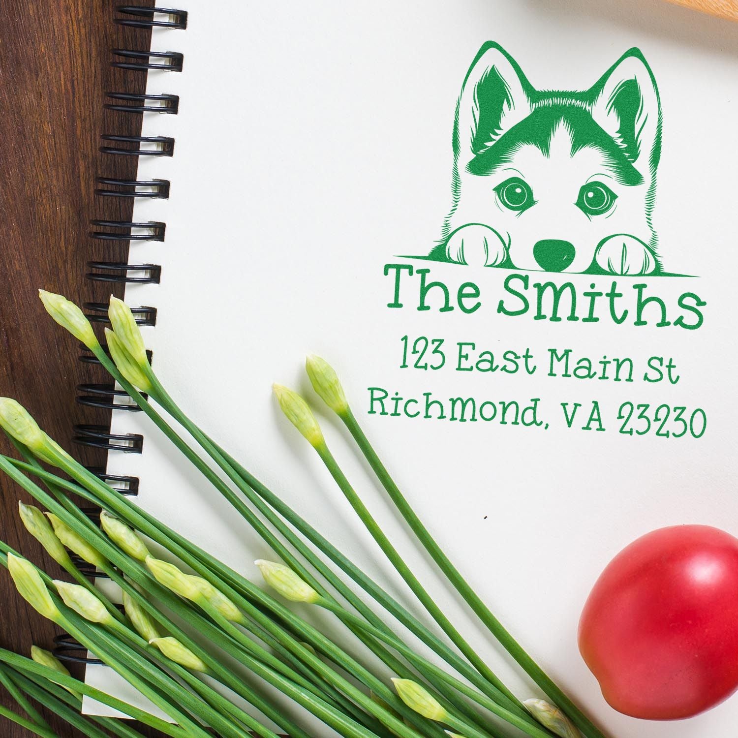 PSI Pre-Inked Siberian Husky Puppy Dog Custom Custom Return Address Stamp - Engineer Seal Stamps