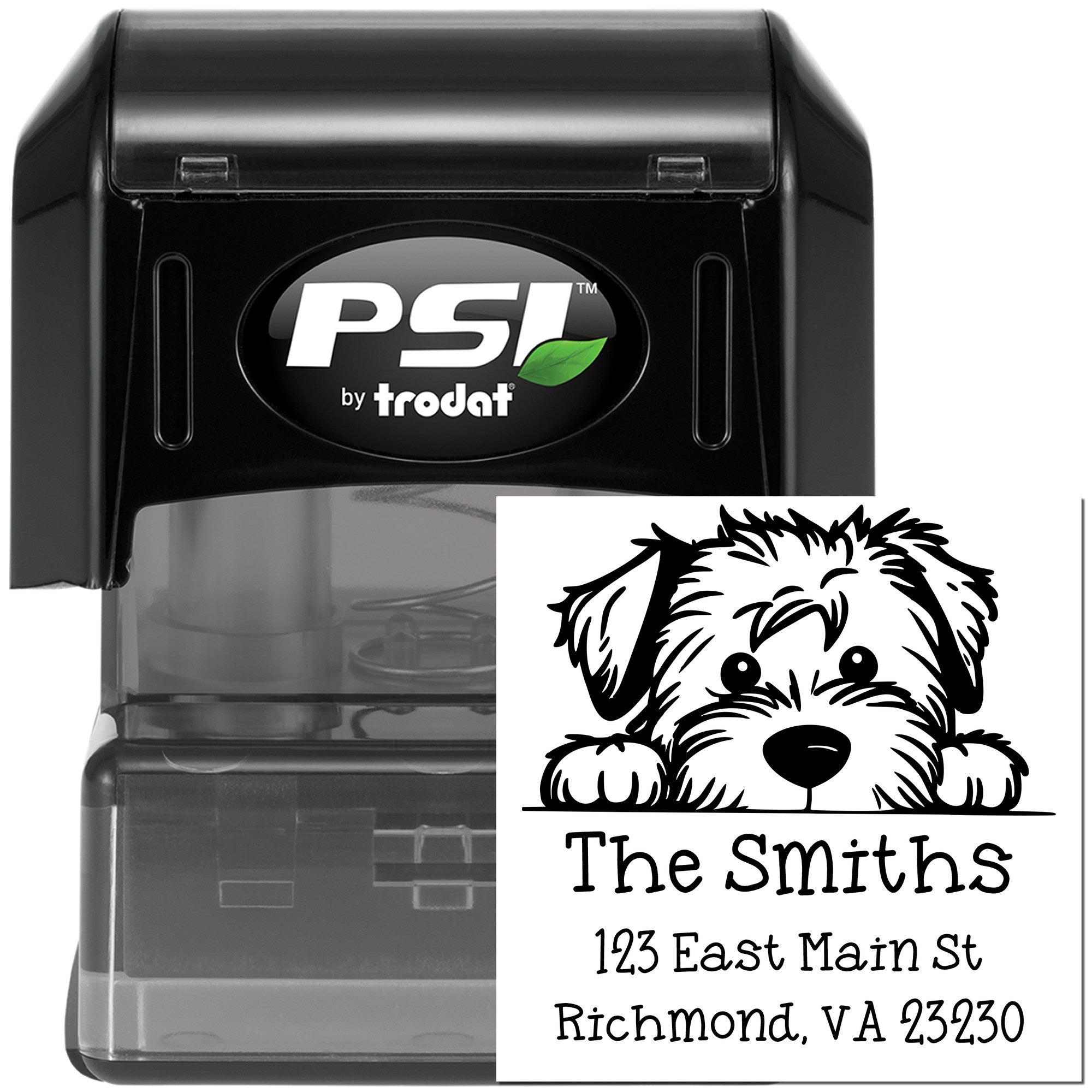 PSI Pre-Inked Soft Coated Wheaten Terrier Puppy Dog Custom Name and Address Stamp - Engineer Seal Stamps
