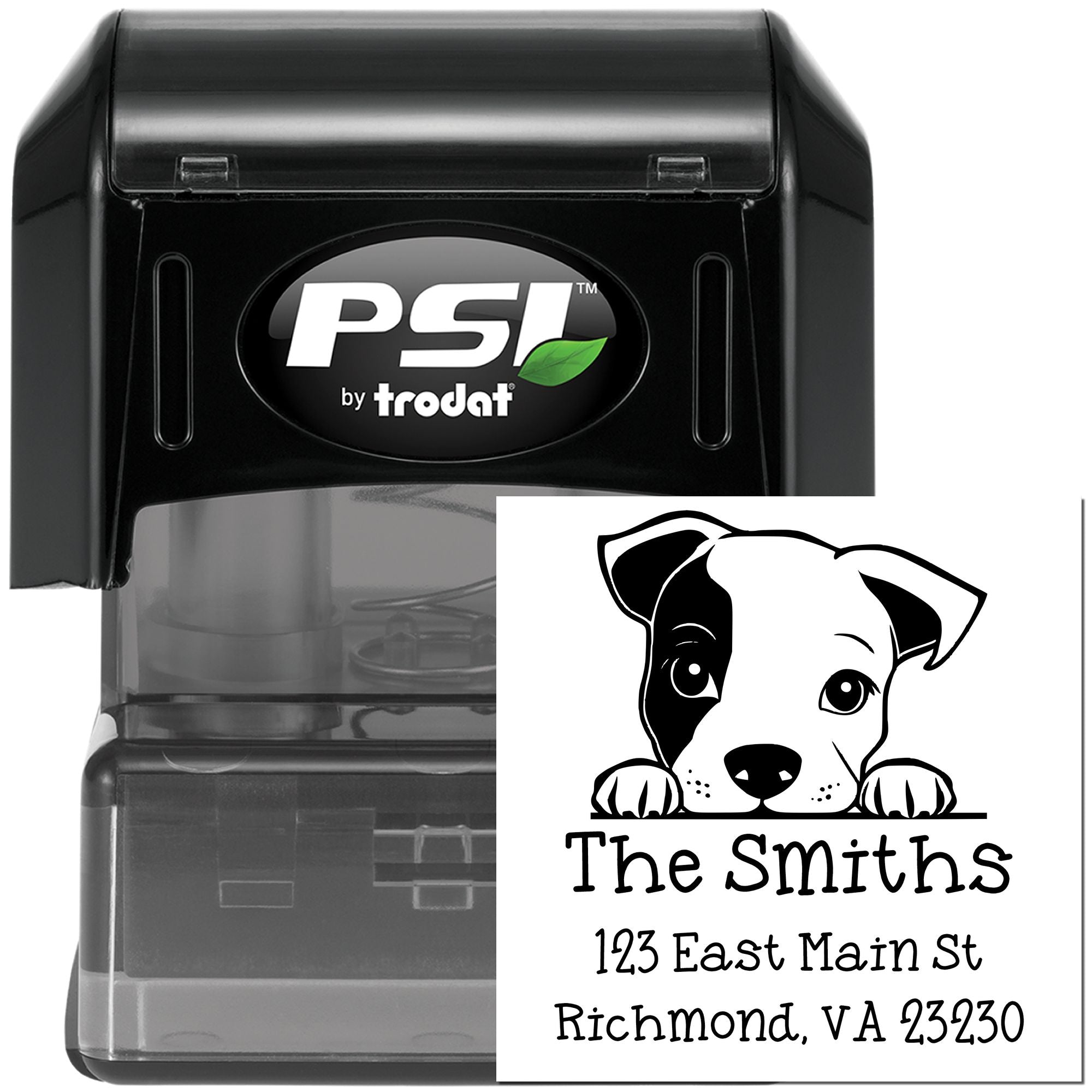 PSI Pre-Inked Staffordshire Bull Terrier Puppy Dog Custom Easy-To-Use Address Stamp - Engineer Seal Stamps
