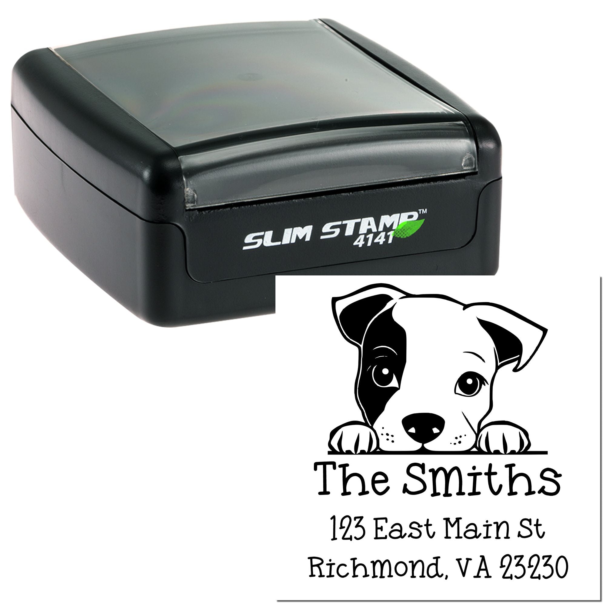 Slim Staffordshire Bull Terrier Refillable Address Stamp - Engineer Seal Stamps