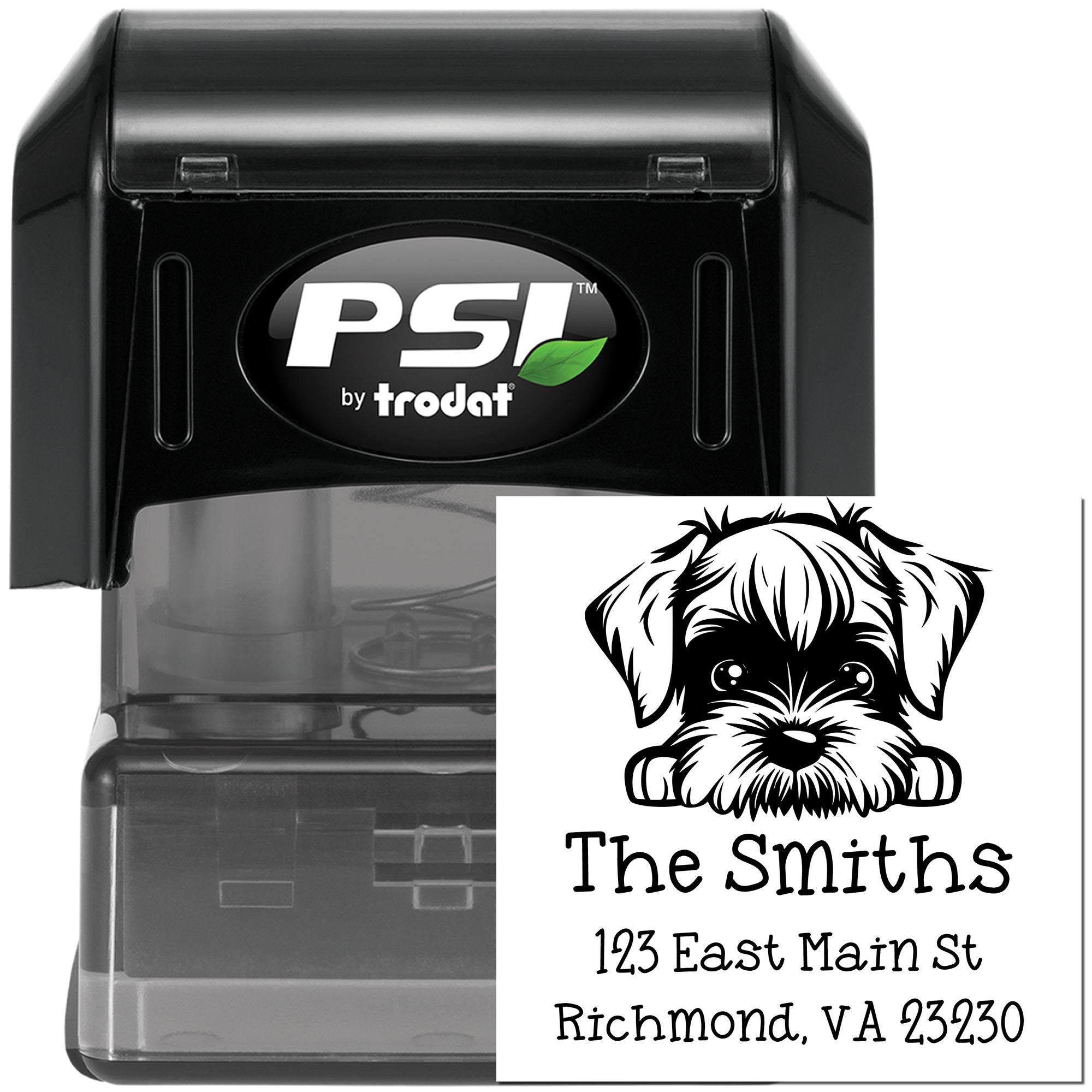 PSI Pre-Inked Standard Schnauzer Puppy Dog Custom High-Quality Address Stamp - Engineer Seal Stamps