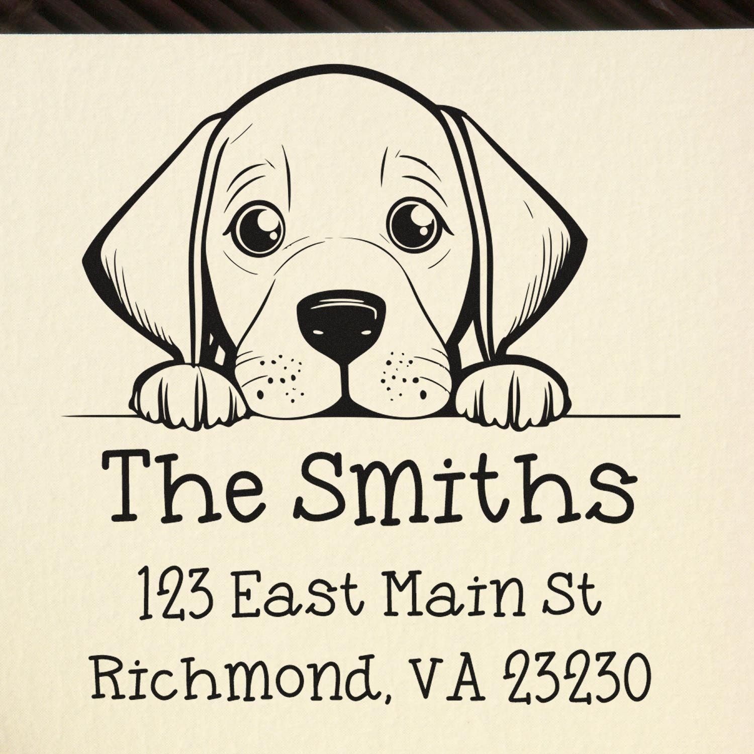 Wood Handle Vizsla Puppy Personalized House Address Stamp - Engineer Seal Stamps