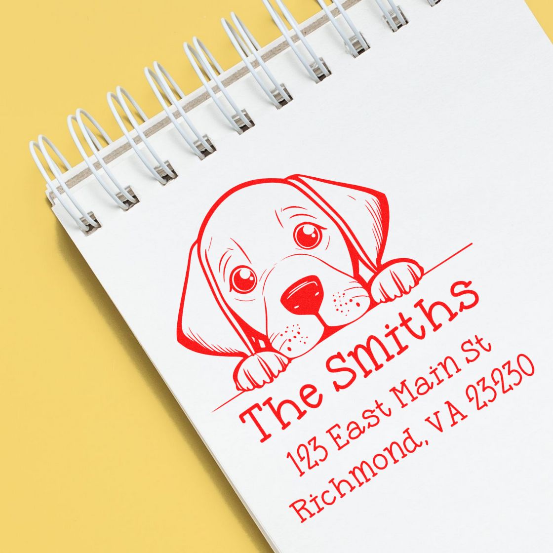 Wood Handle Vizsla Puppy Personalized House Address Stamp - Engineer Seal Stamps