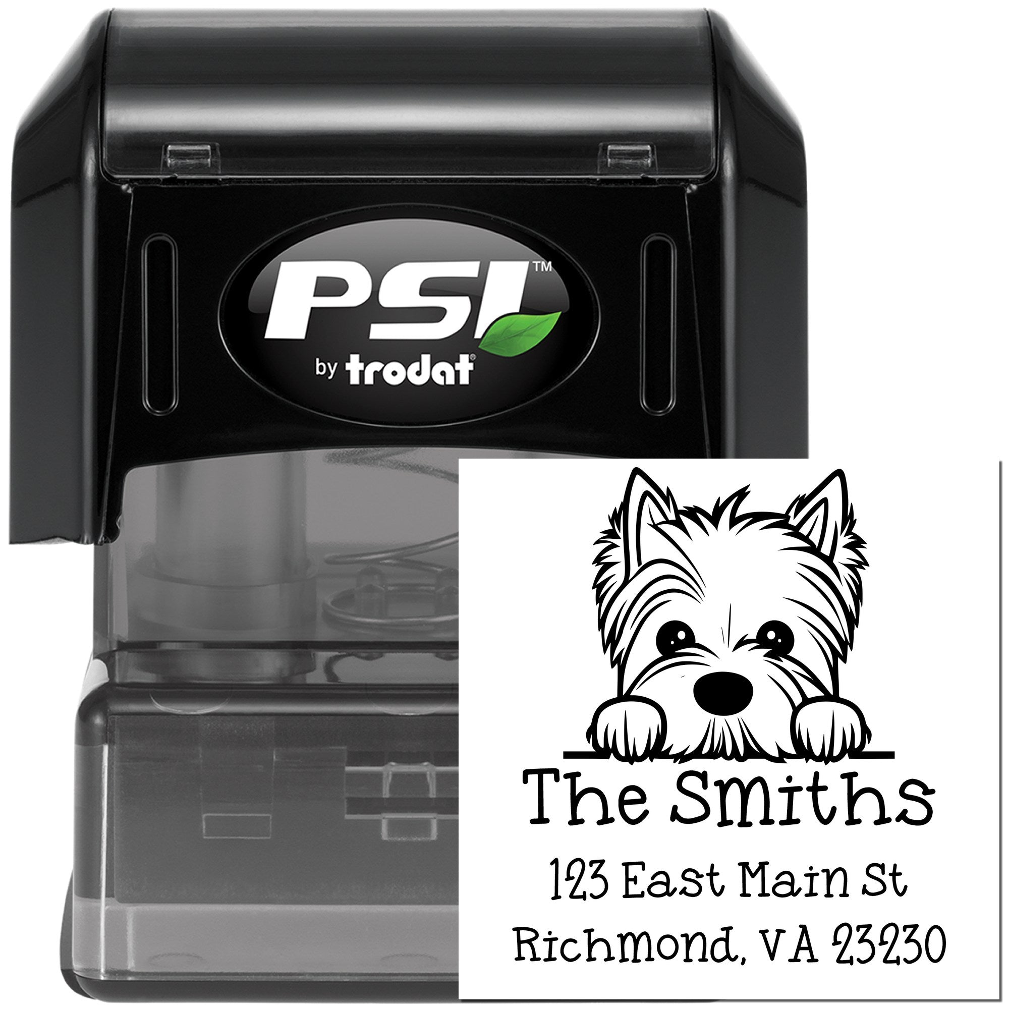 PSI Pre-Inked West Highland White Terrier Puppy Dog Custom House Address Stamp - Engineer Seal Stamps