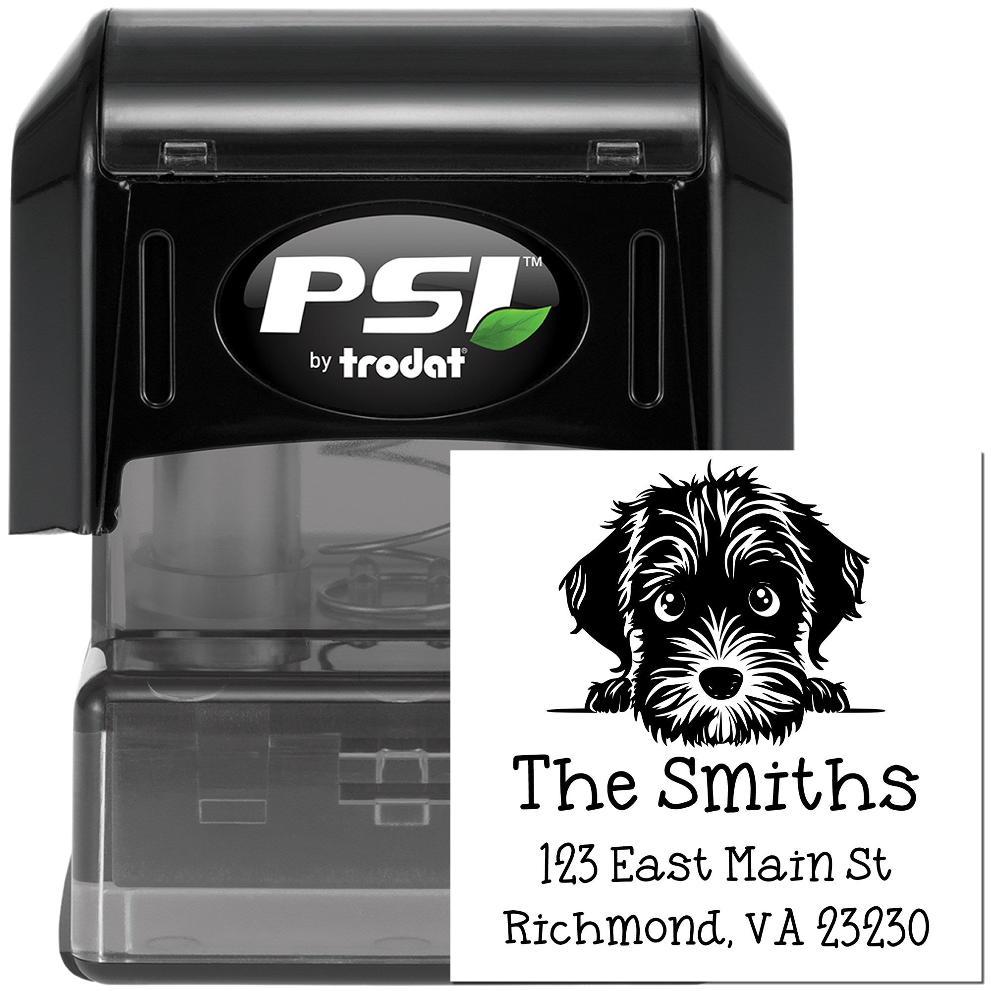 PSI Pre-Inked Wirehaired Pointing Griffon Puppy Dog Custom Mailing Address Stamp - Engineer Seal Stamps
