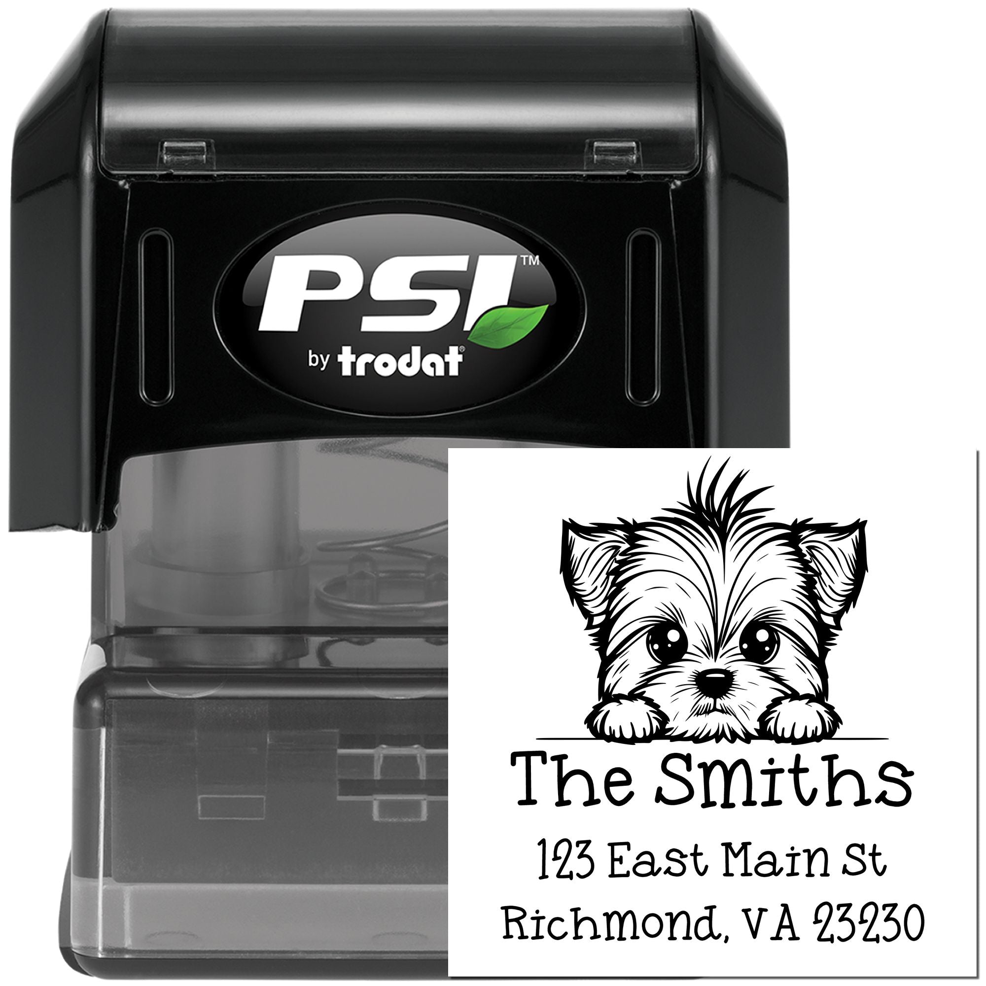 PSI Pre-Inked Yorkshire Terrier Puppy Dog Custom New Address Stamp - Engineer Seal Stamps