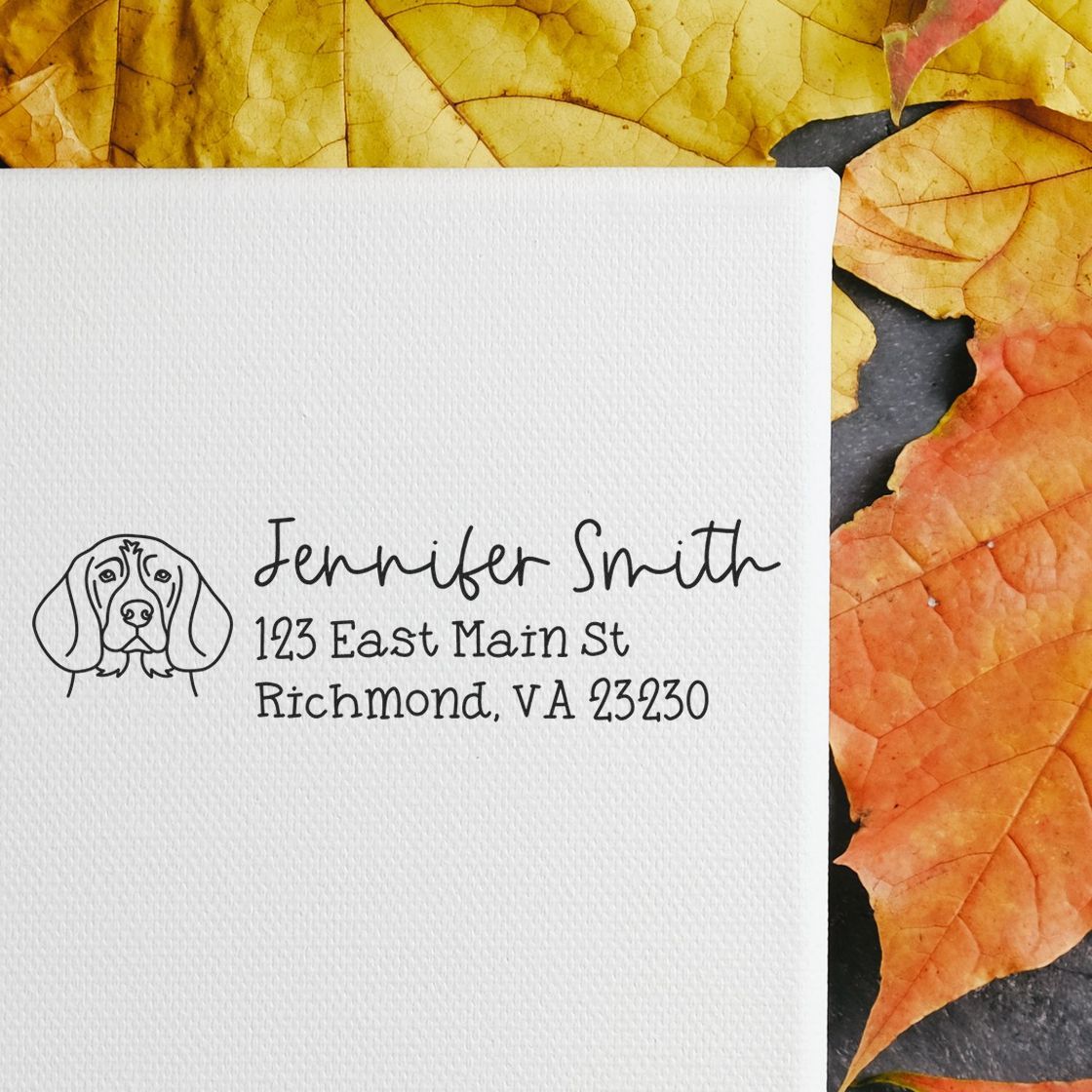 Beagle Dog Address Stamp Pre-Inked - Engineer Seal Stamps