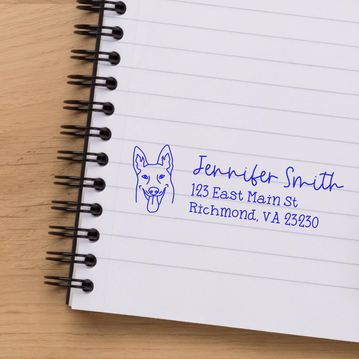 Self-Inking Belgian Malinois Dog Outline Return Address Stamp Personalized - Engineer Seal Stamps