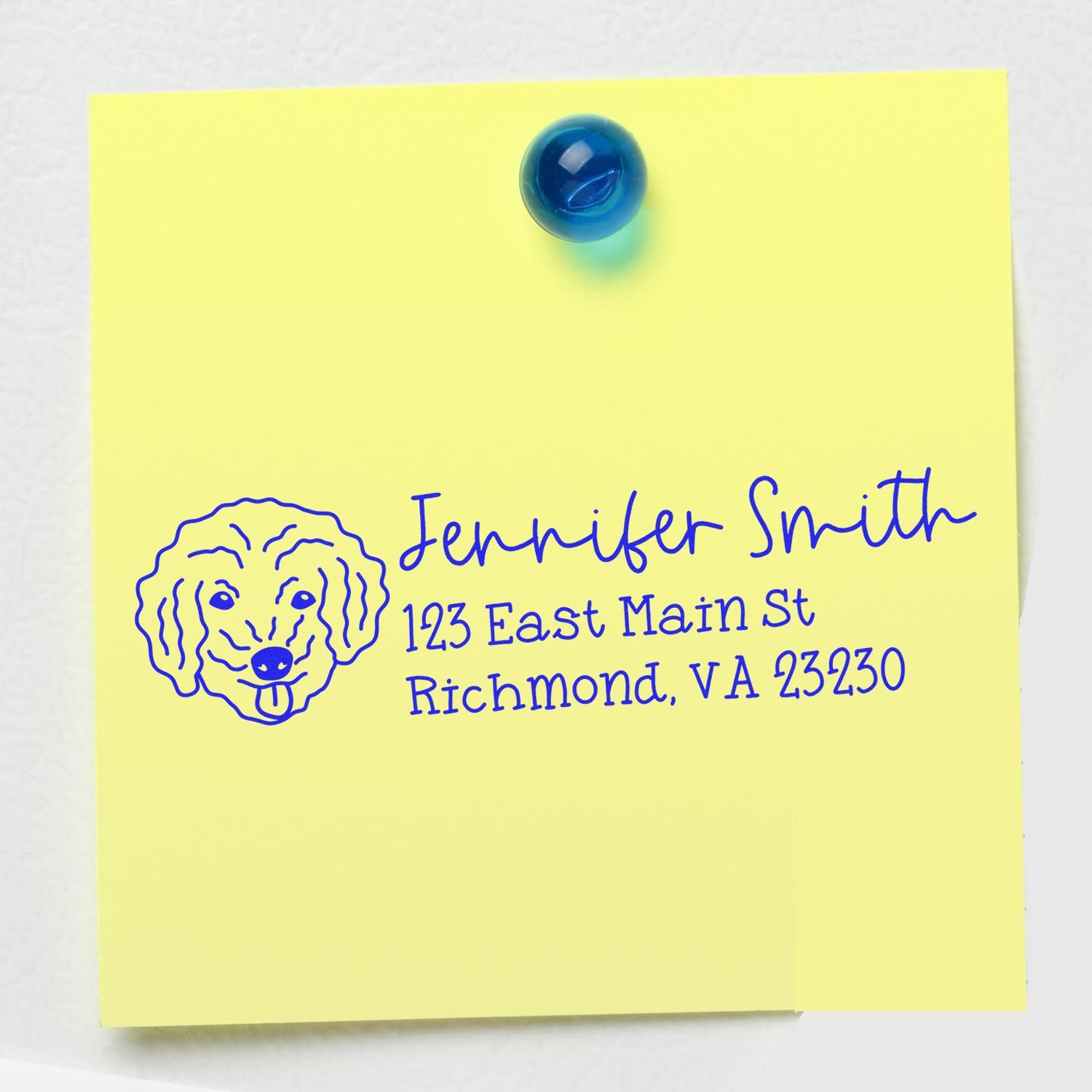 Self-Inking Bichon Poo Dog Outline Return Address Stamp Personalized - Engineer Seal Stamps